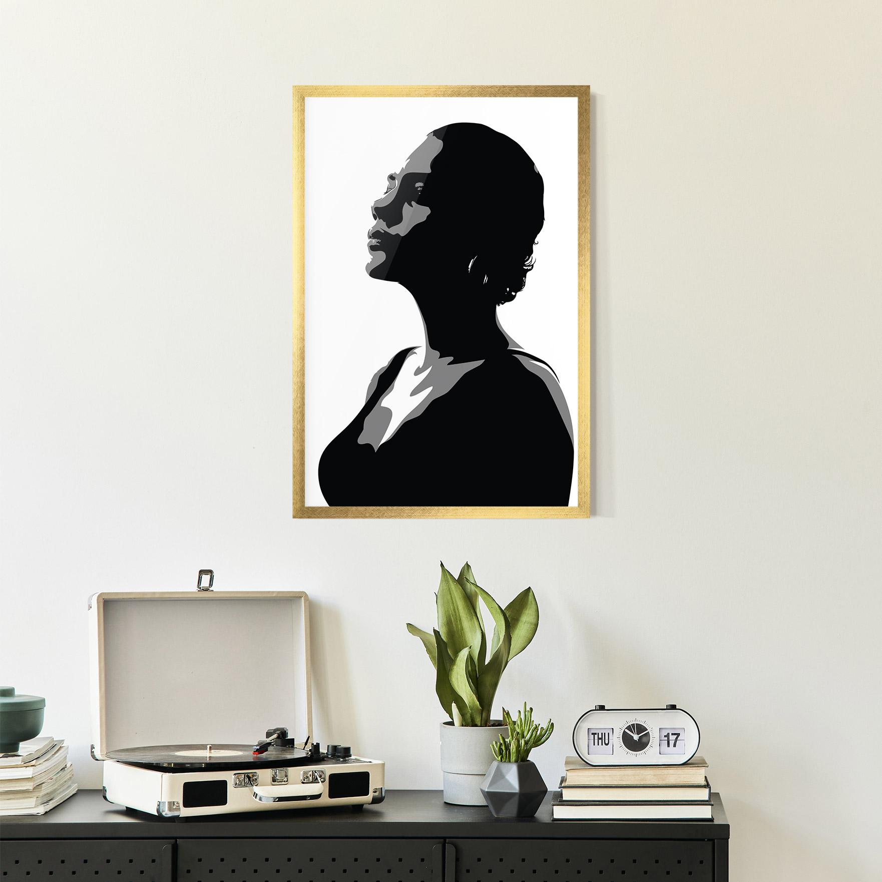Poster Înrămat Black Woman Shilouette mockup 2