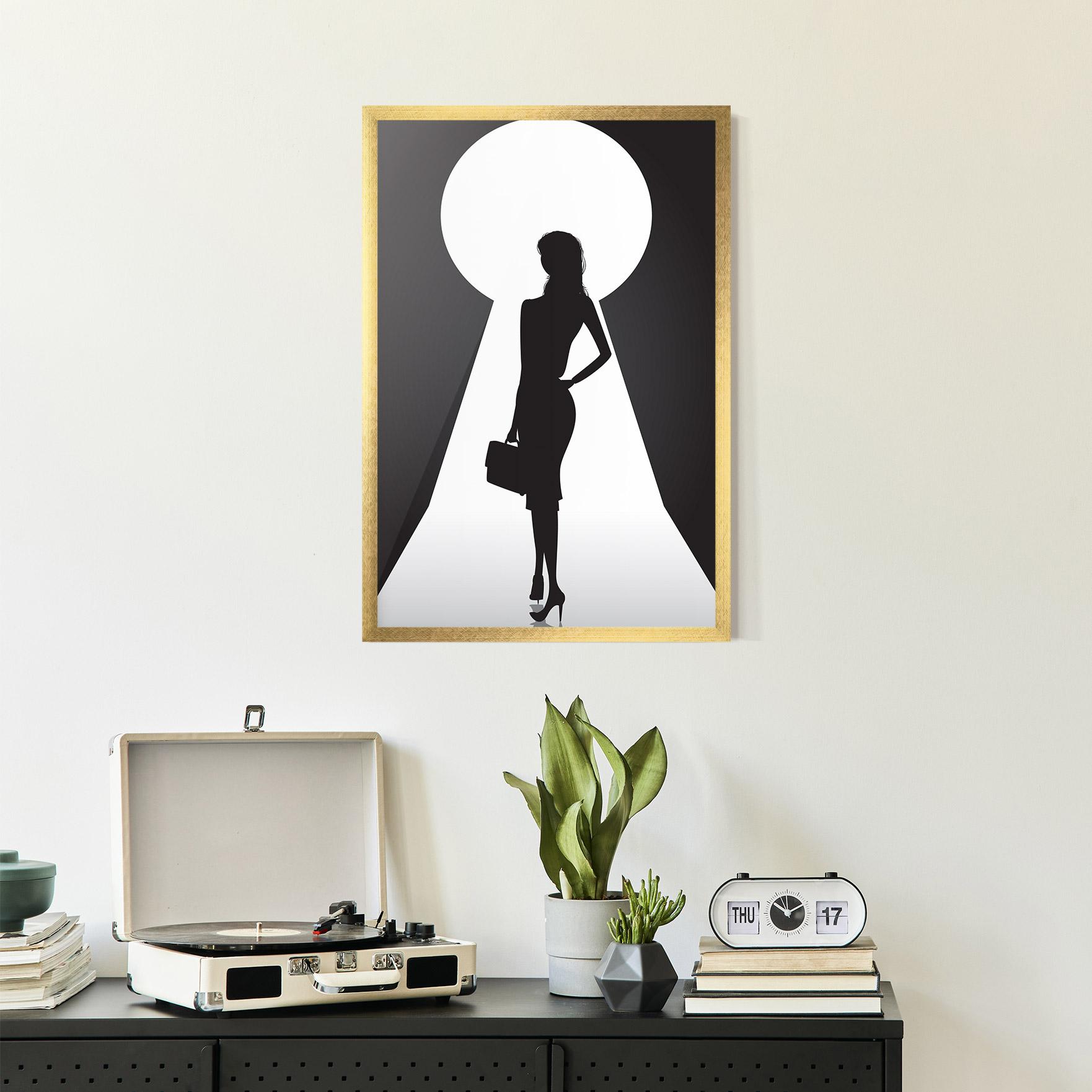 Poster Înrămat Girl Door mockup 2