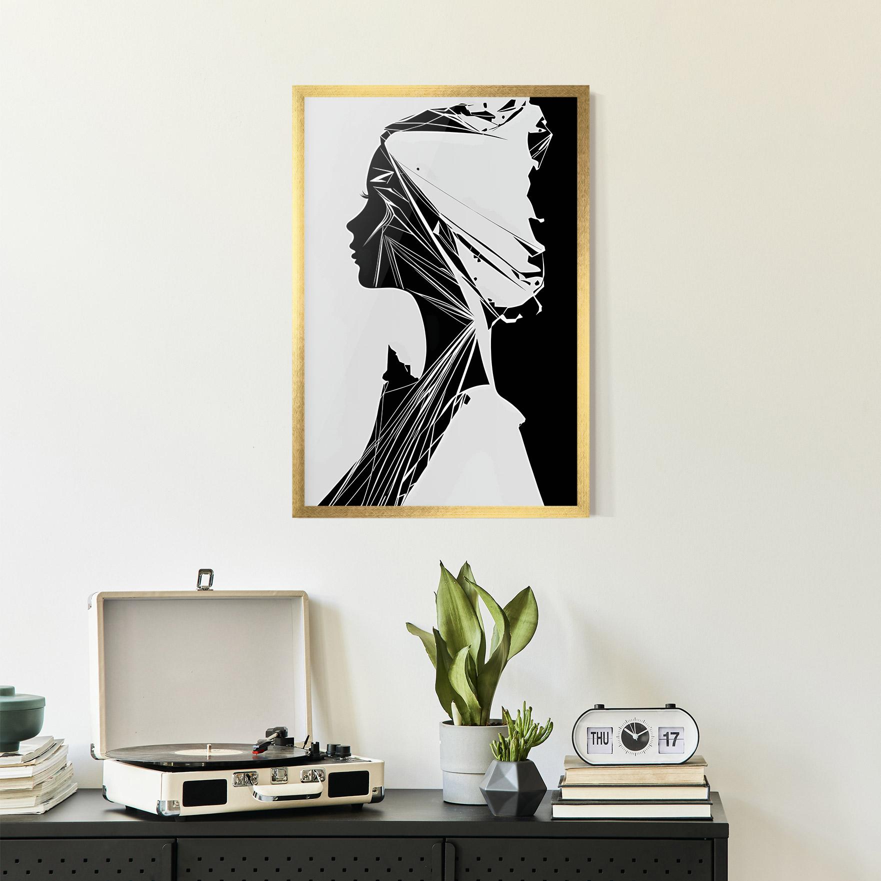 Poster Înrămat Girl Shilouette Art mockup 2