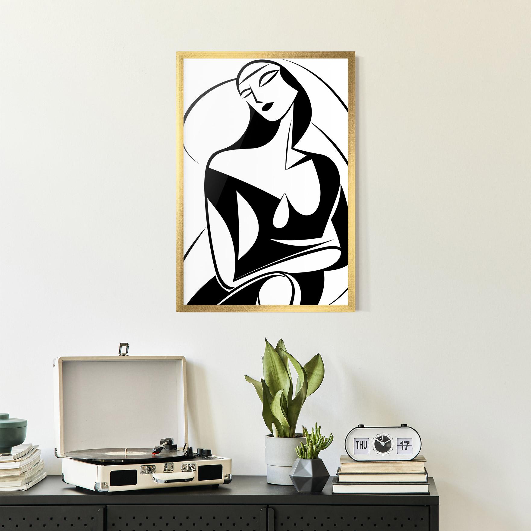 Poster Înrămat Pretty Woman Shilouette mockup 2