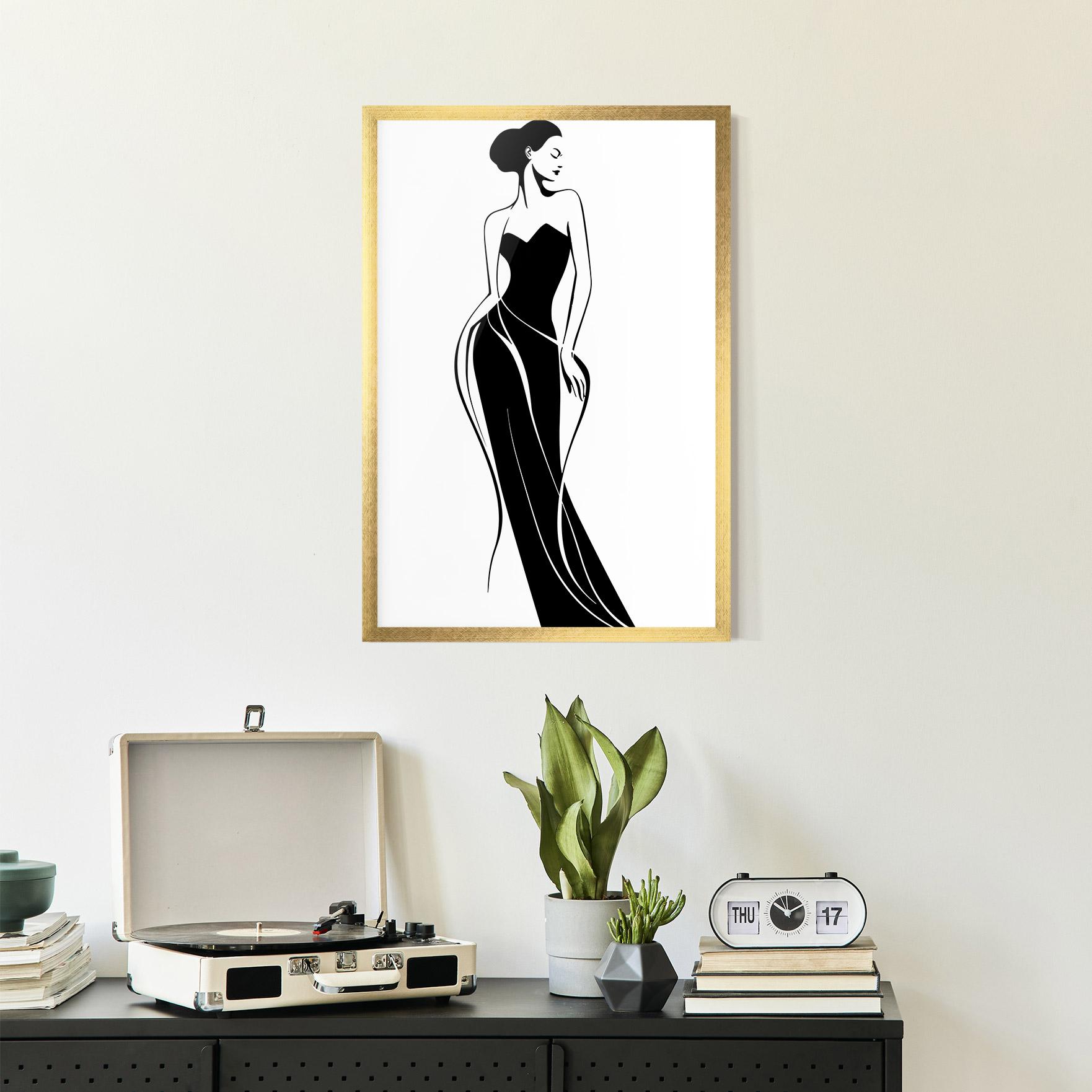 Poster Înrămat Woman Shape Line mockup 2