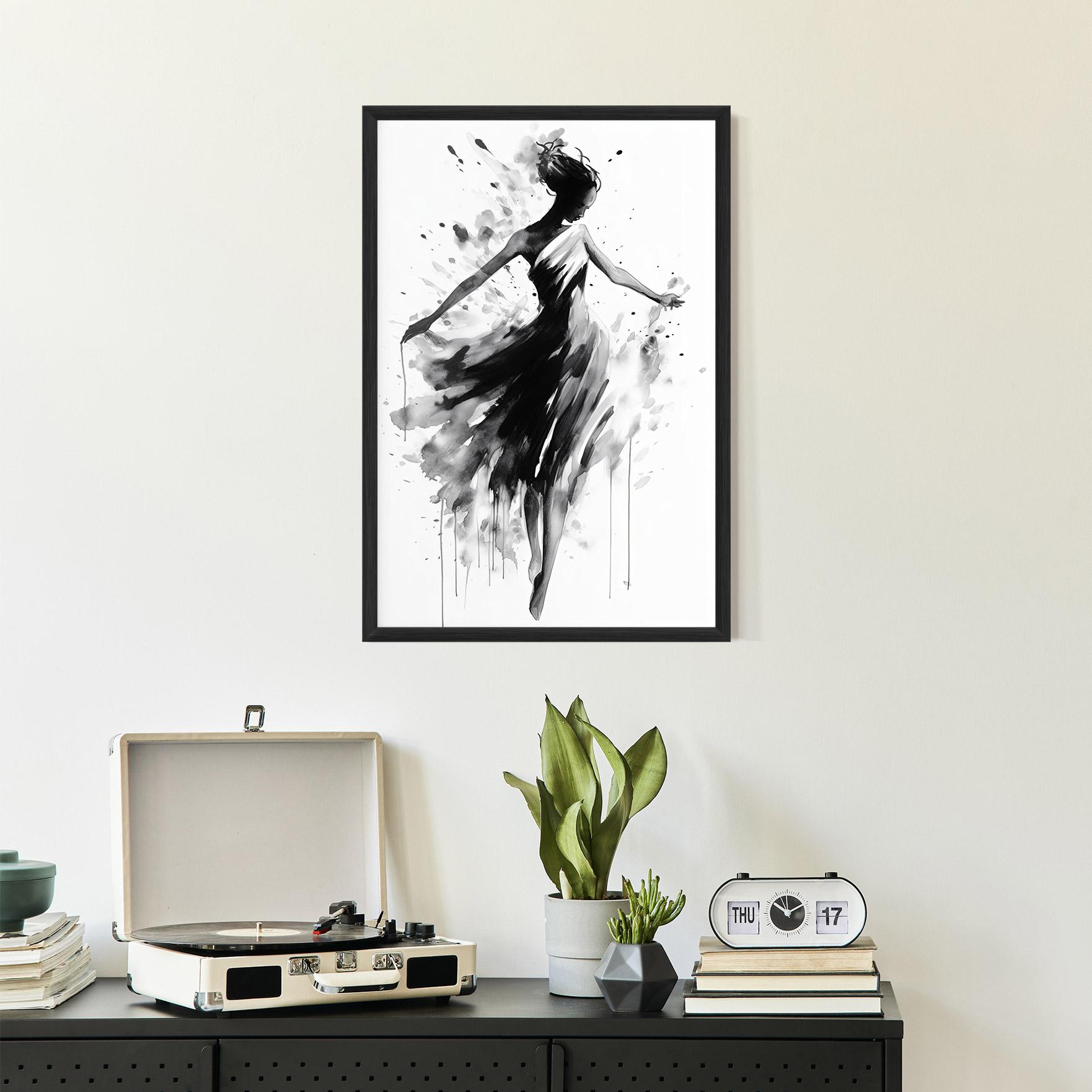 Poster Înrămat Beautiful Dancing Woman mockup 2