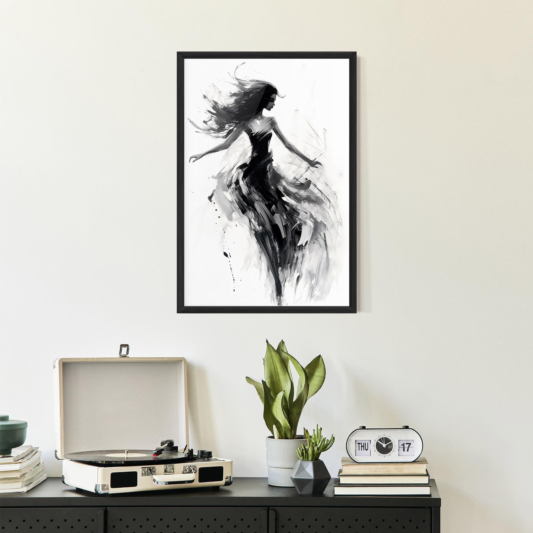 Poster Înrămat Black Ink Woman mockup 2