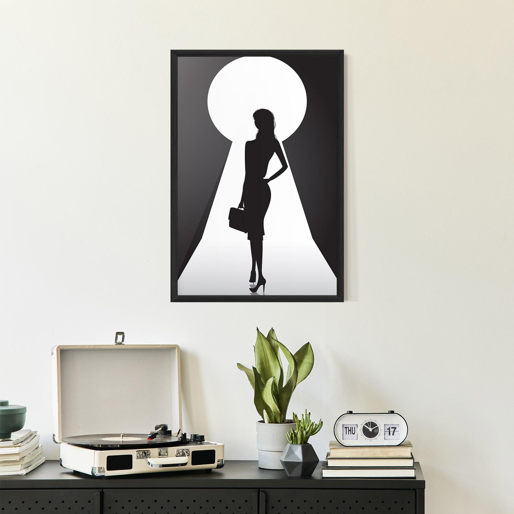 Poster Înrămat Girl Door mockup 2