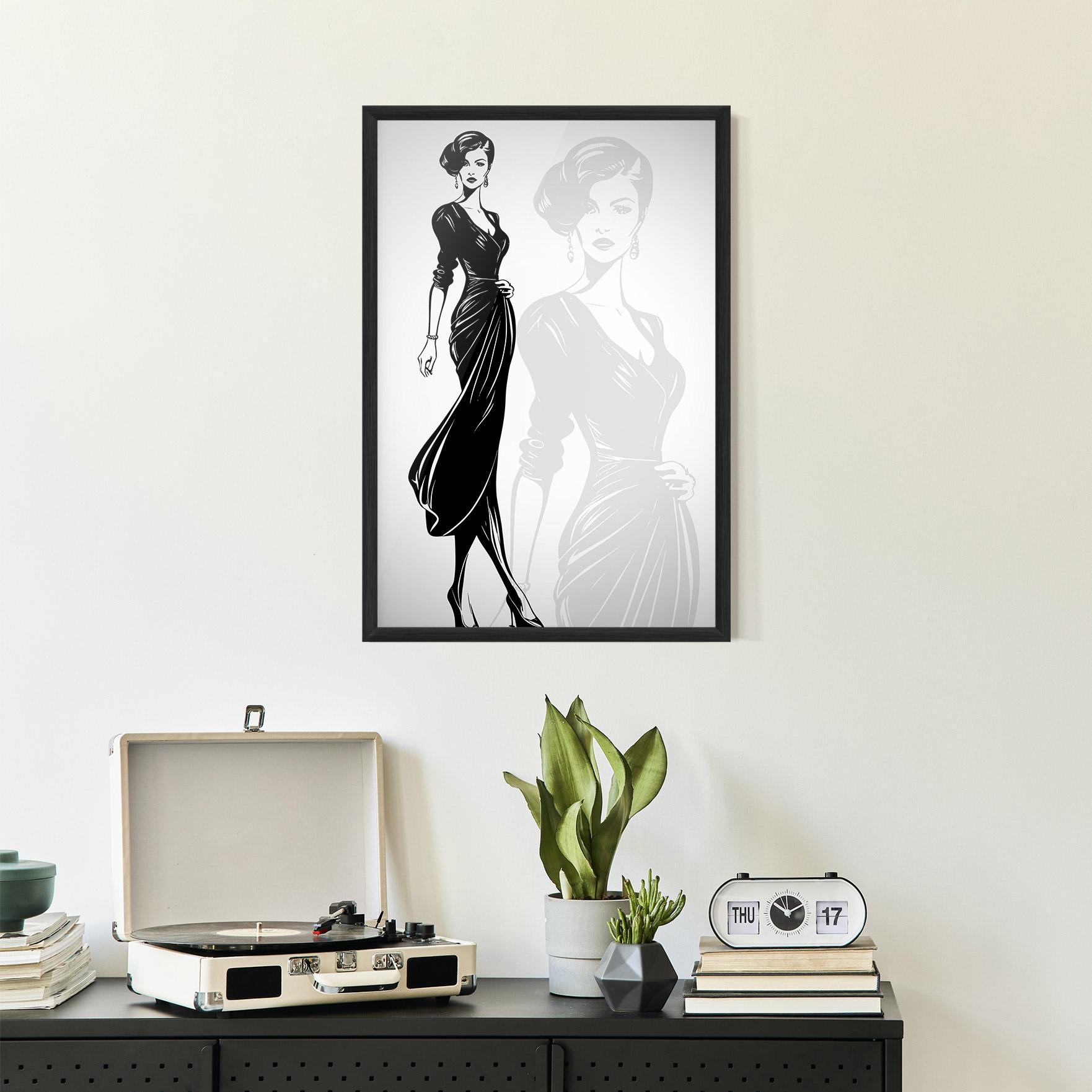 Poster Înrămat Lady Shilouette mockup 2