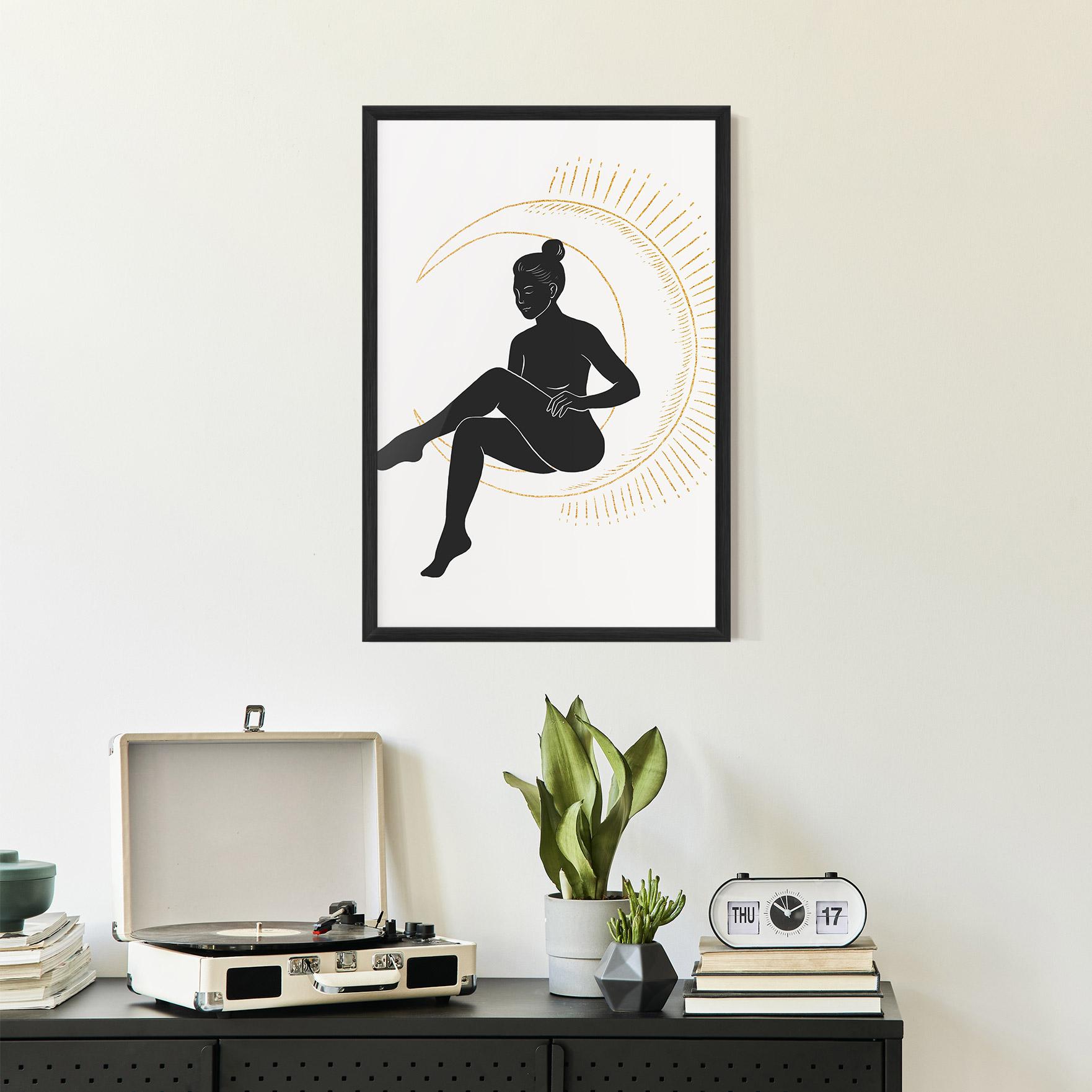 Poster Înrămat Sitting On The Moon mockup 2