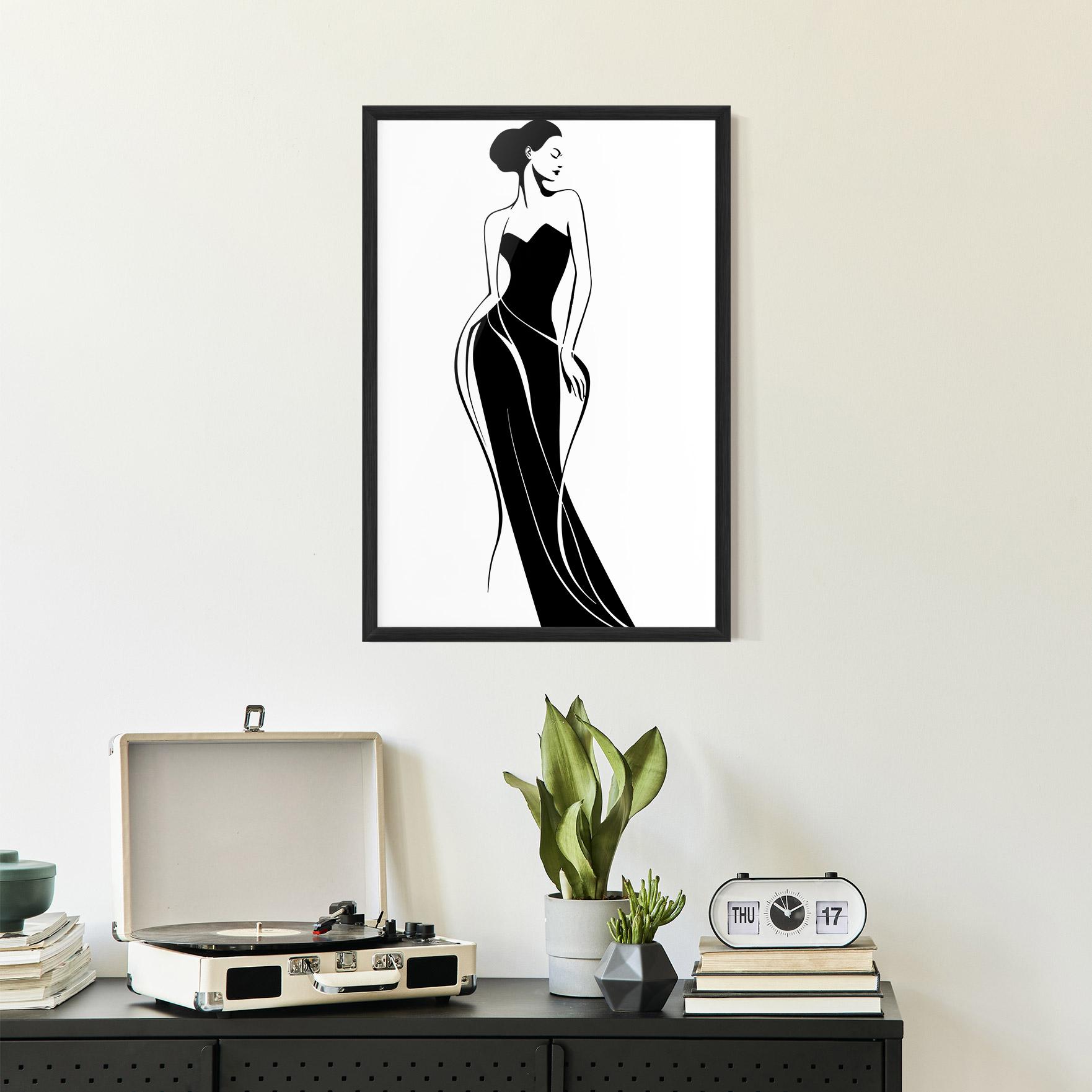 Poster Înrămat Woman Shape Line mockup 2