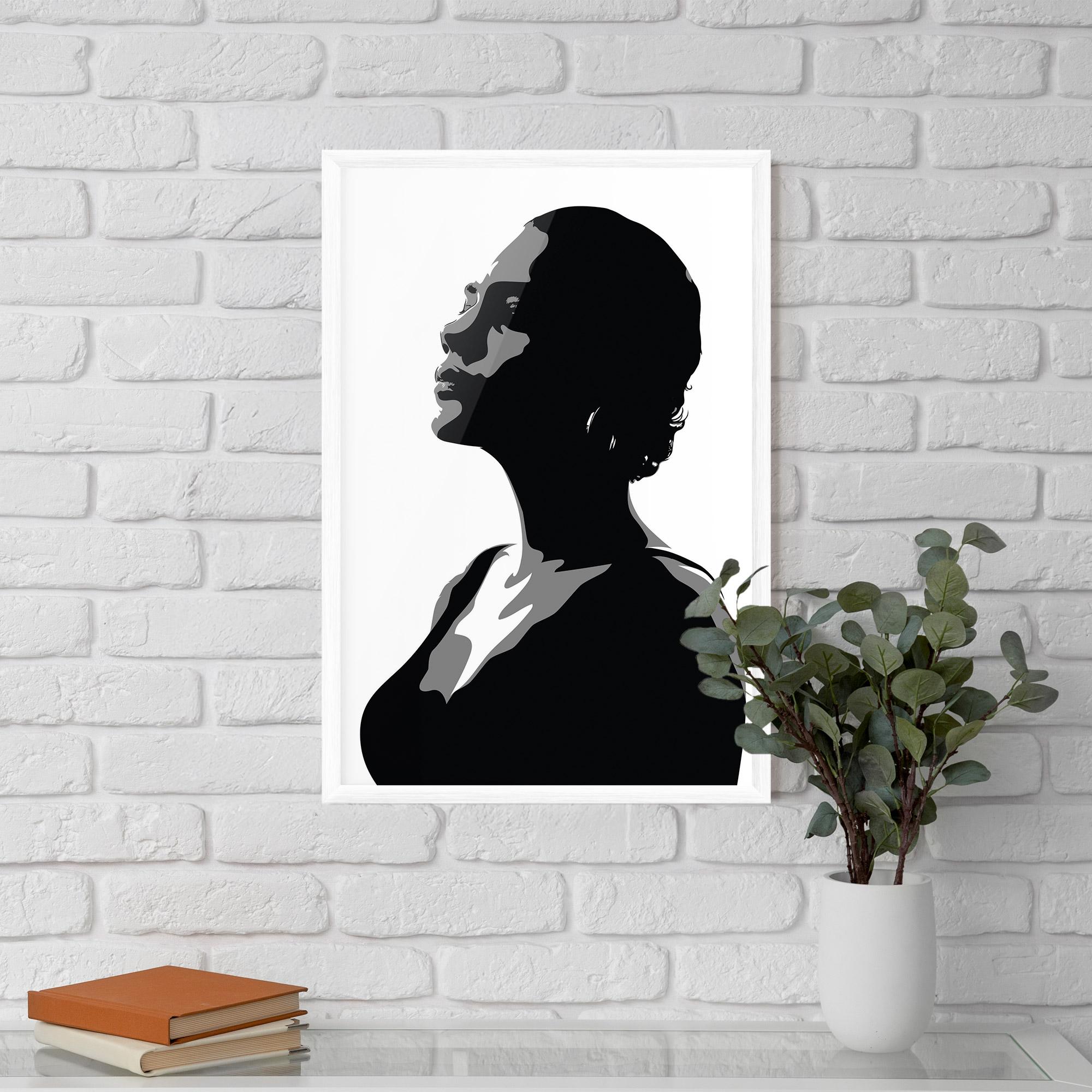 Poster Înrămat Black Woman Shilouette mockup 5