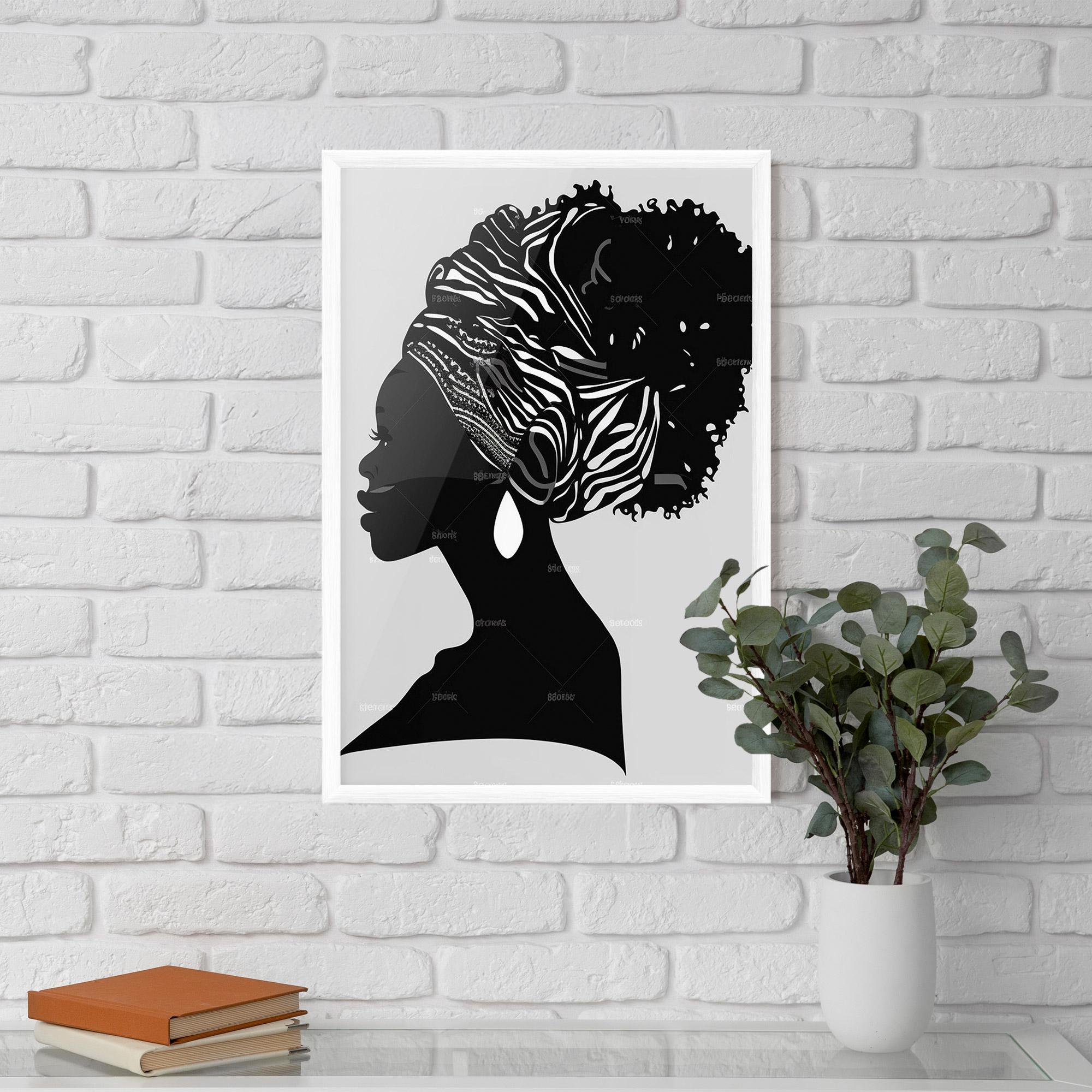 Poster Înrămat Black Woman Silhouette mockup 5