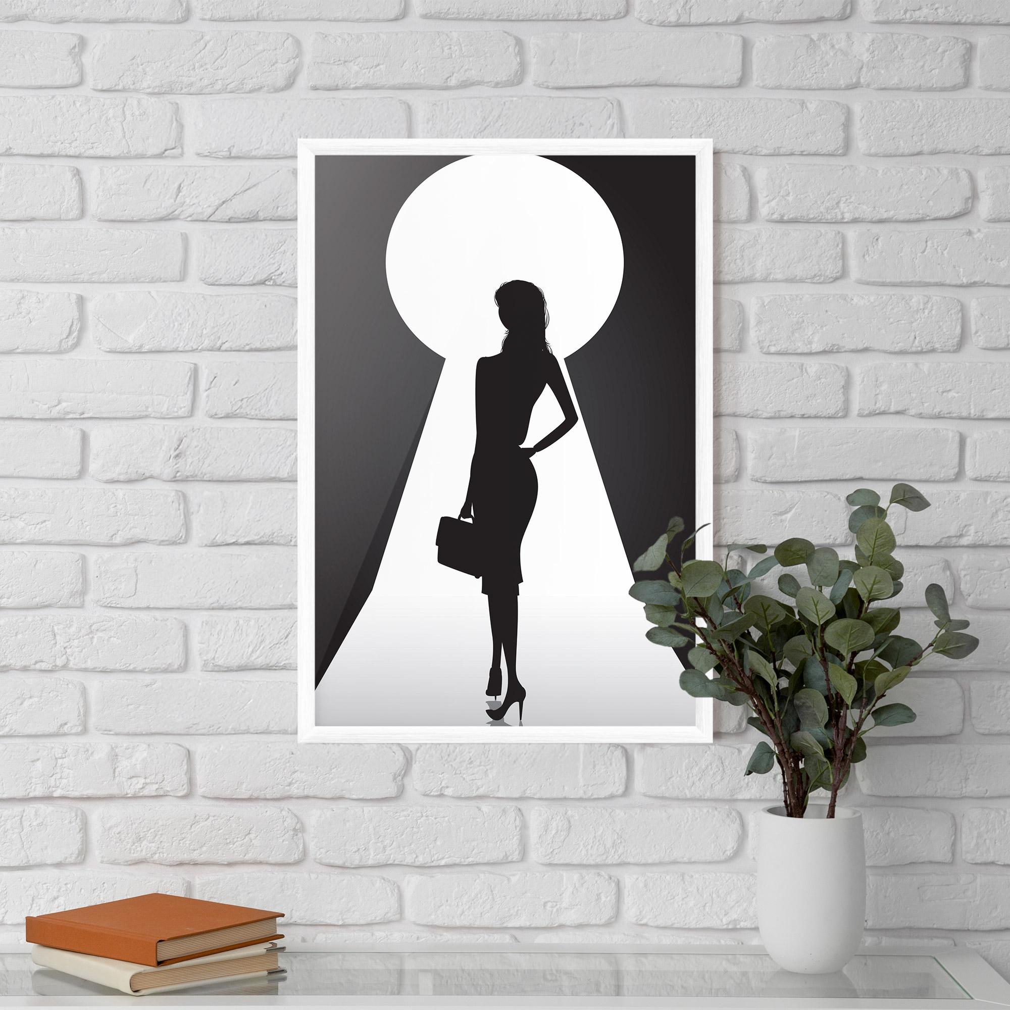 Poster Înrămat Girl Door mockup 5