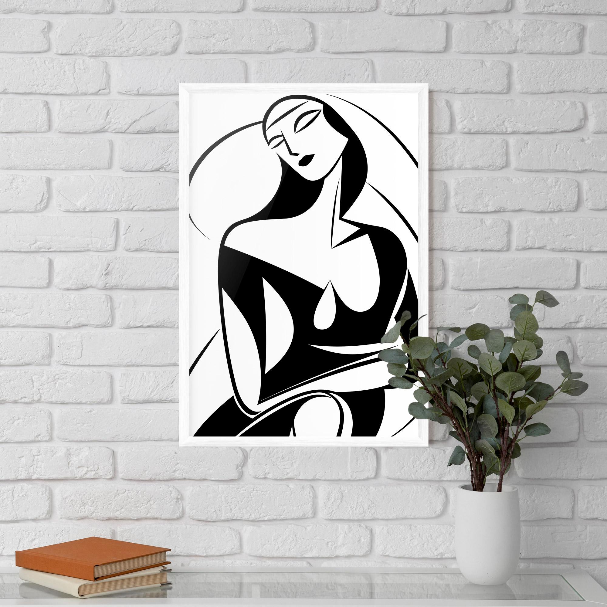 Poster Înrămat Pretty Woman Shilouette mockup 5