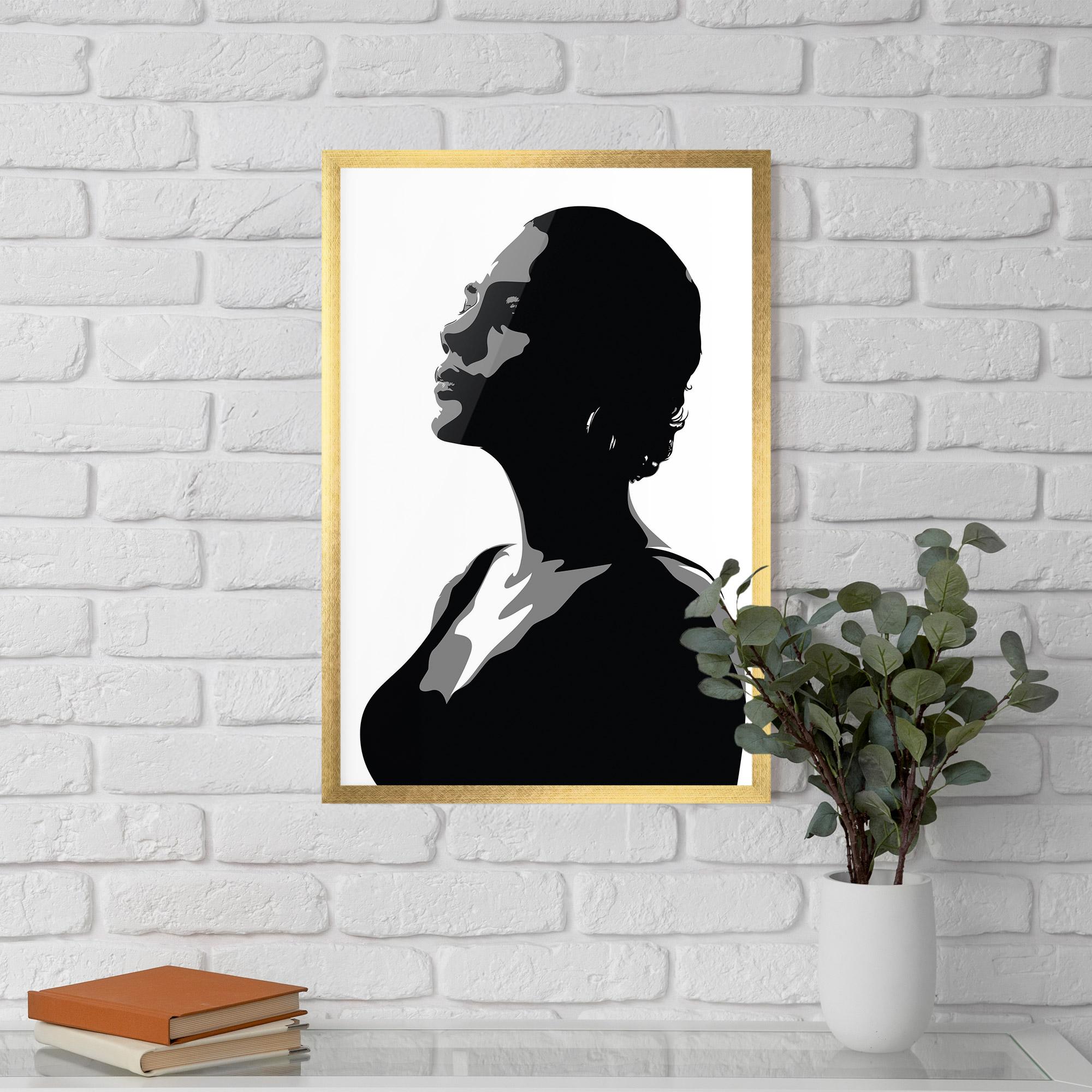 Poster Înrămat Black Woman Shilouette mockup 5