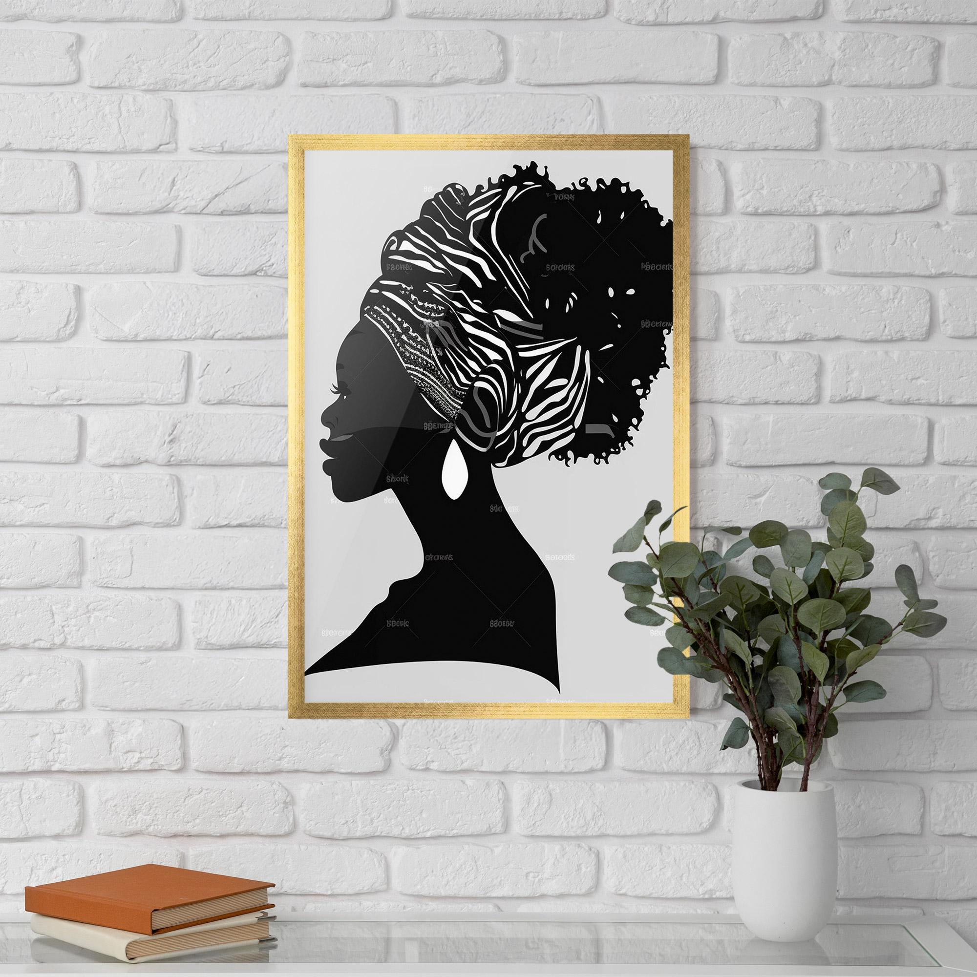 Poster Înrămat Black Woman Silhouette mockup 5