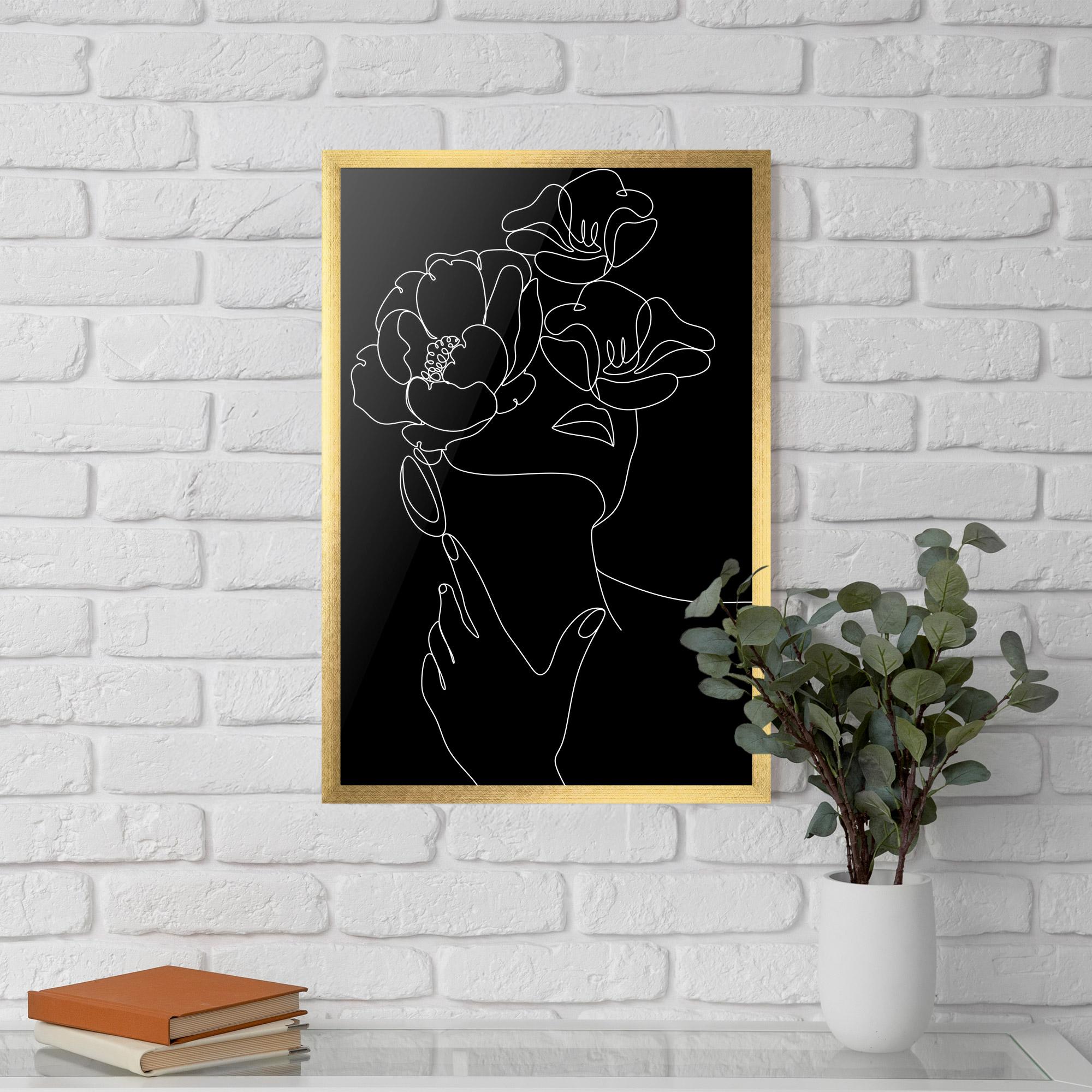 Poster Înrămat Flower Girl Line mockup 5