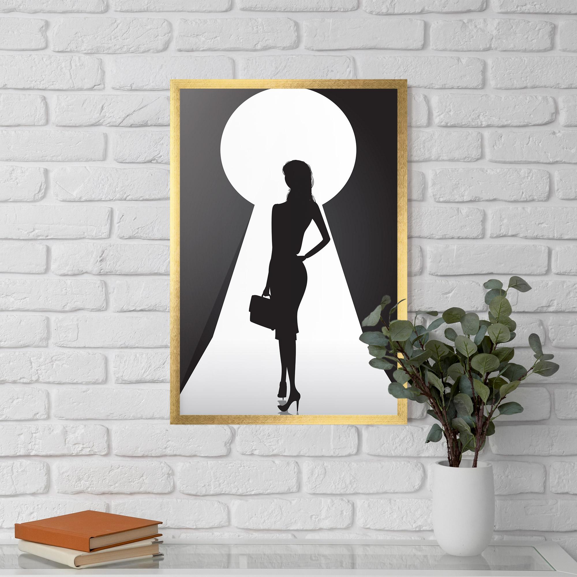 Poster Înrămat Girl Door mockup 5