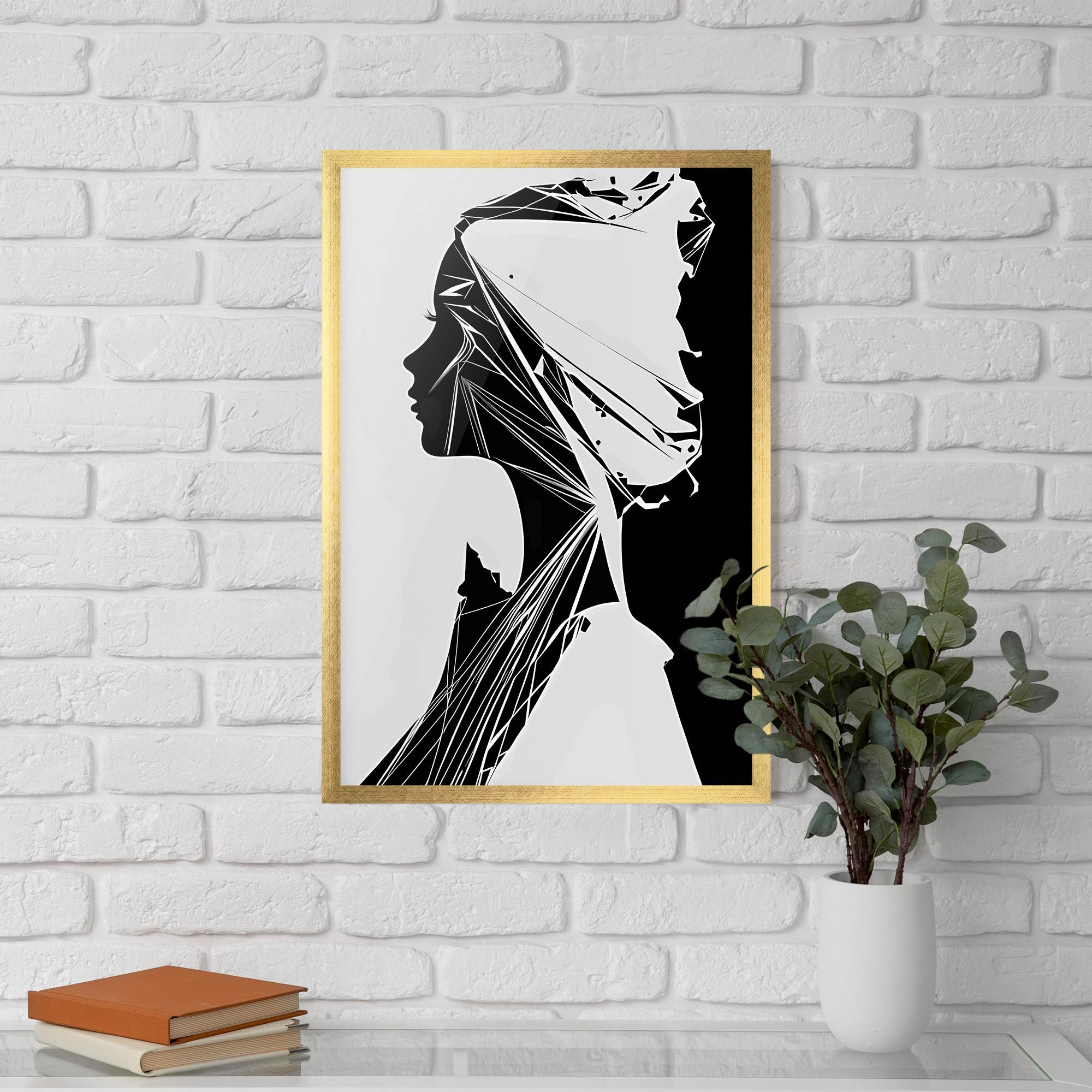 Poster Înrămat Girl Shilouette Art mockup 5