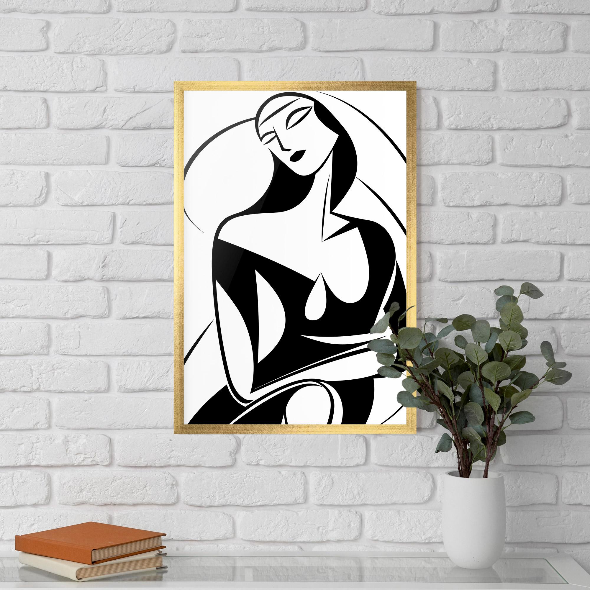 Poster Înrămat Pretty Woman Shilouette mockup 5