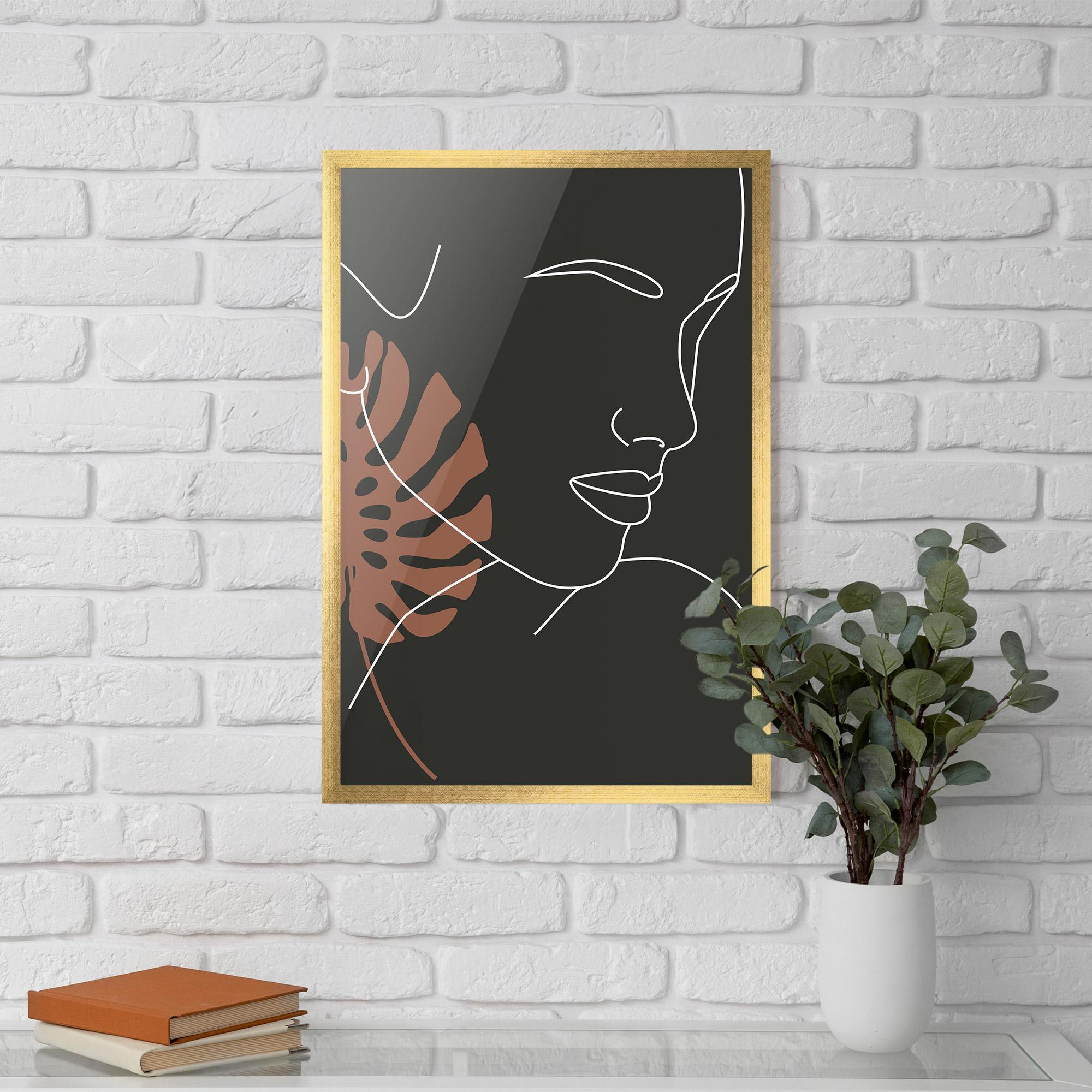 Poster Înrămat White Line Woman mockup 5