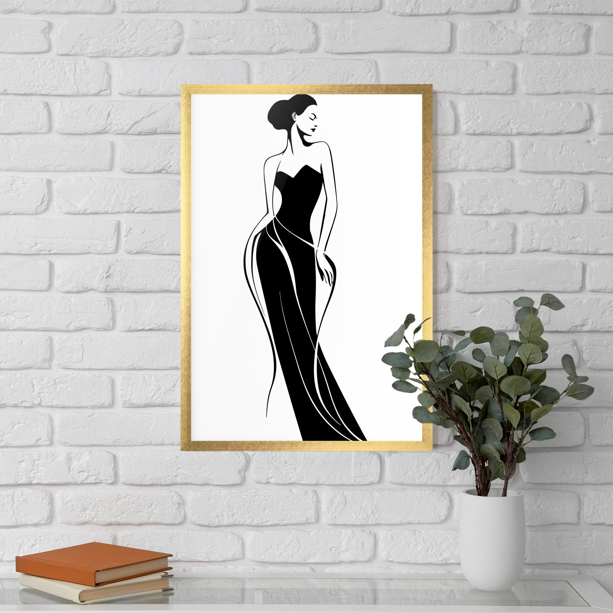 Poster Înrămat Woman Shape Line mockup 5
