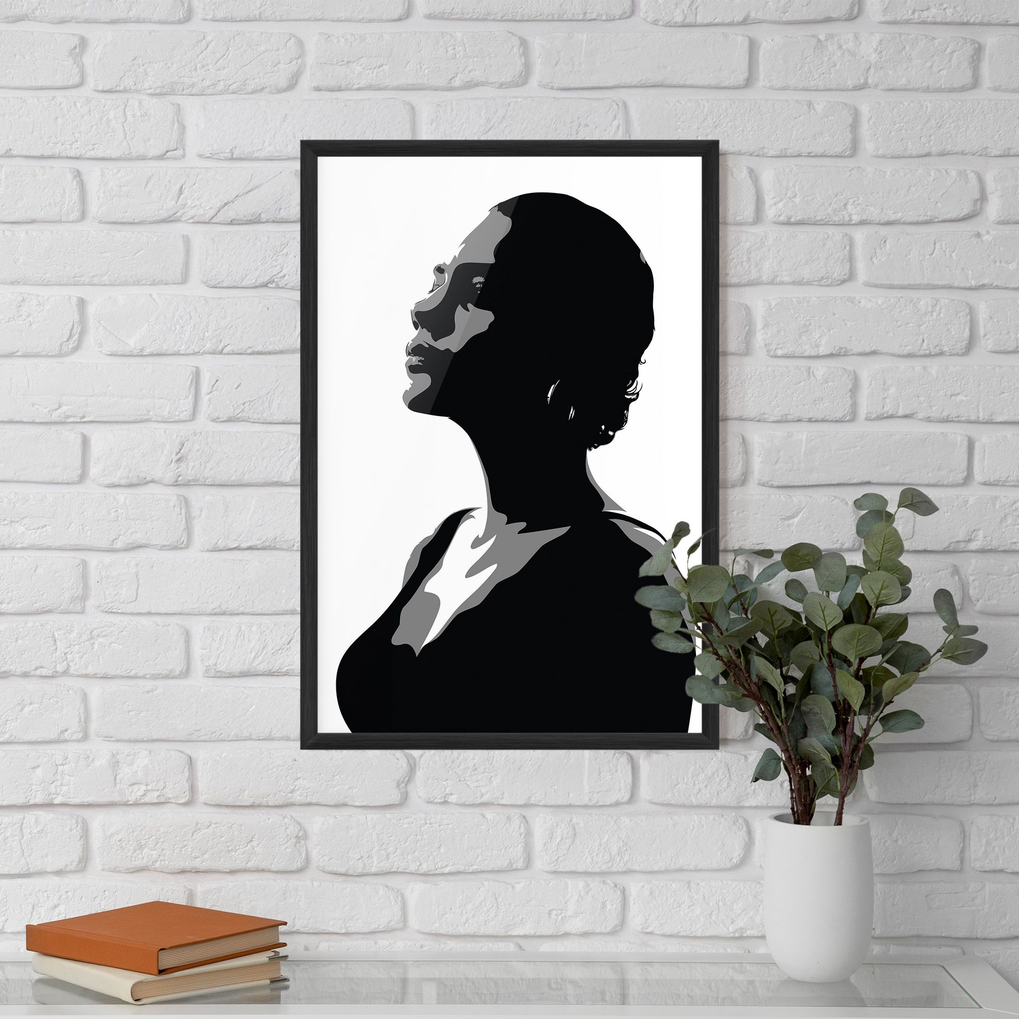 Black Woman Shilouette mockup 5