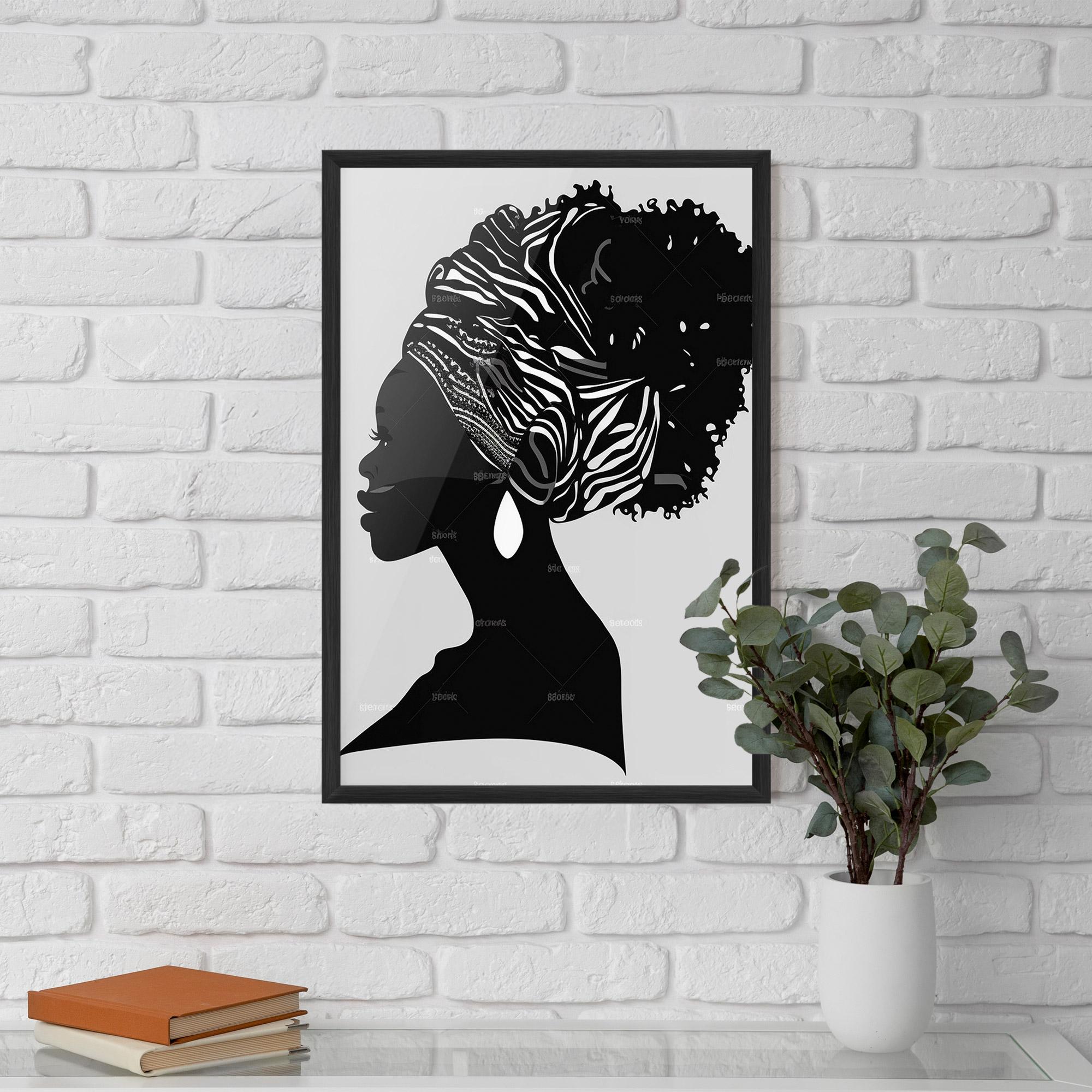 Poster Înrămat Black Woman Silhouette mockup 5