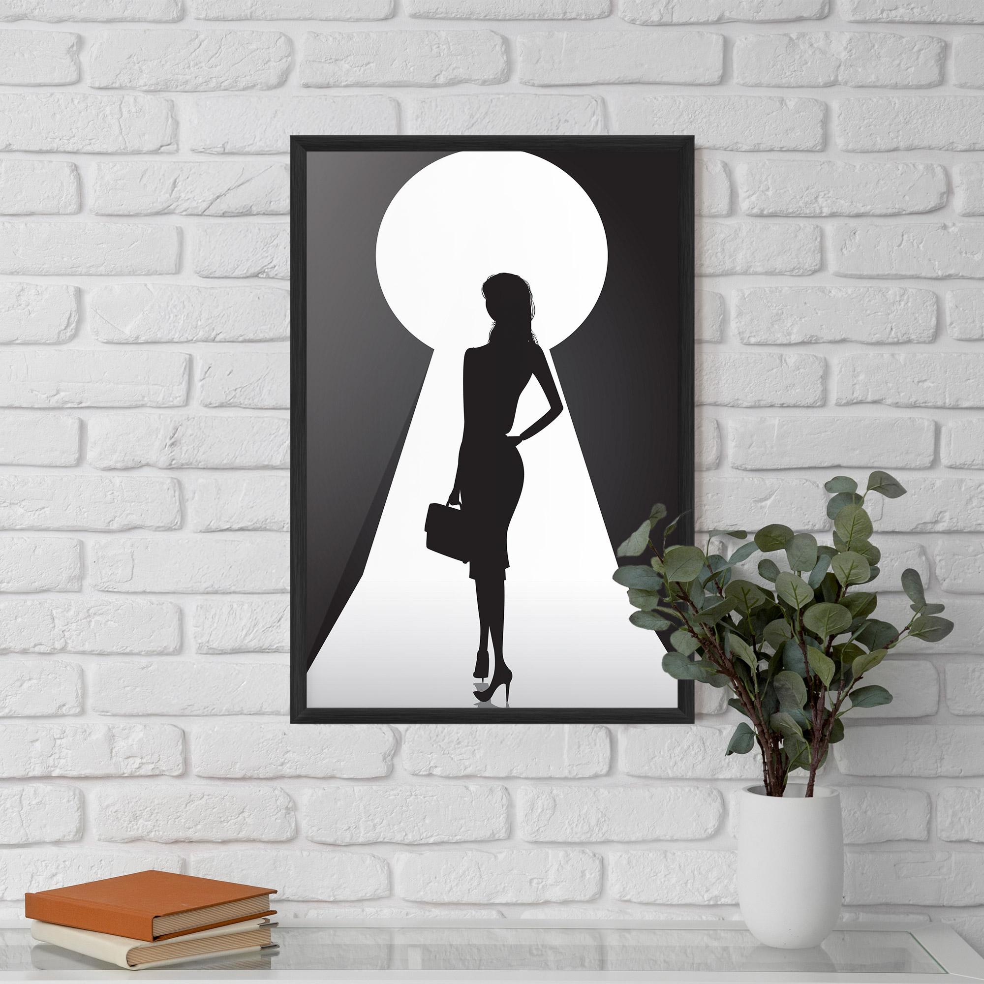 Poster Înrămat Girl Door mockup 5