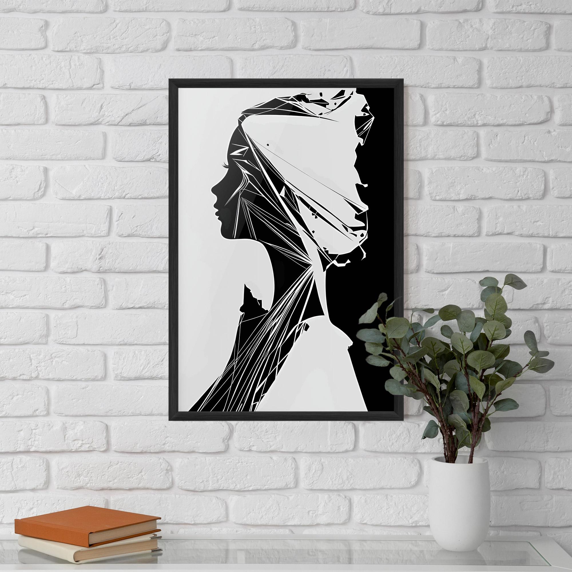 Poster Înrămat Girl Shilouette Art mockup 5