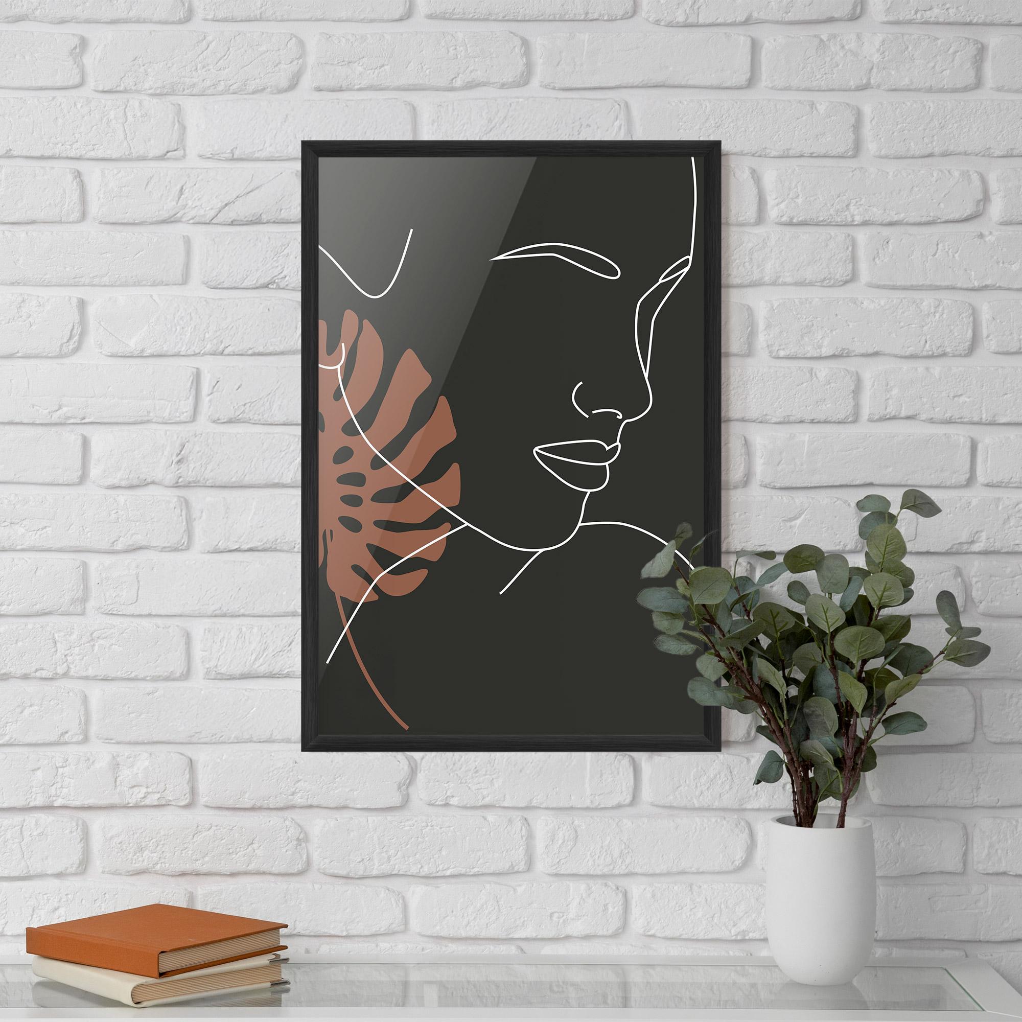 Poster Înrămat White Line Woman mockup 5