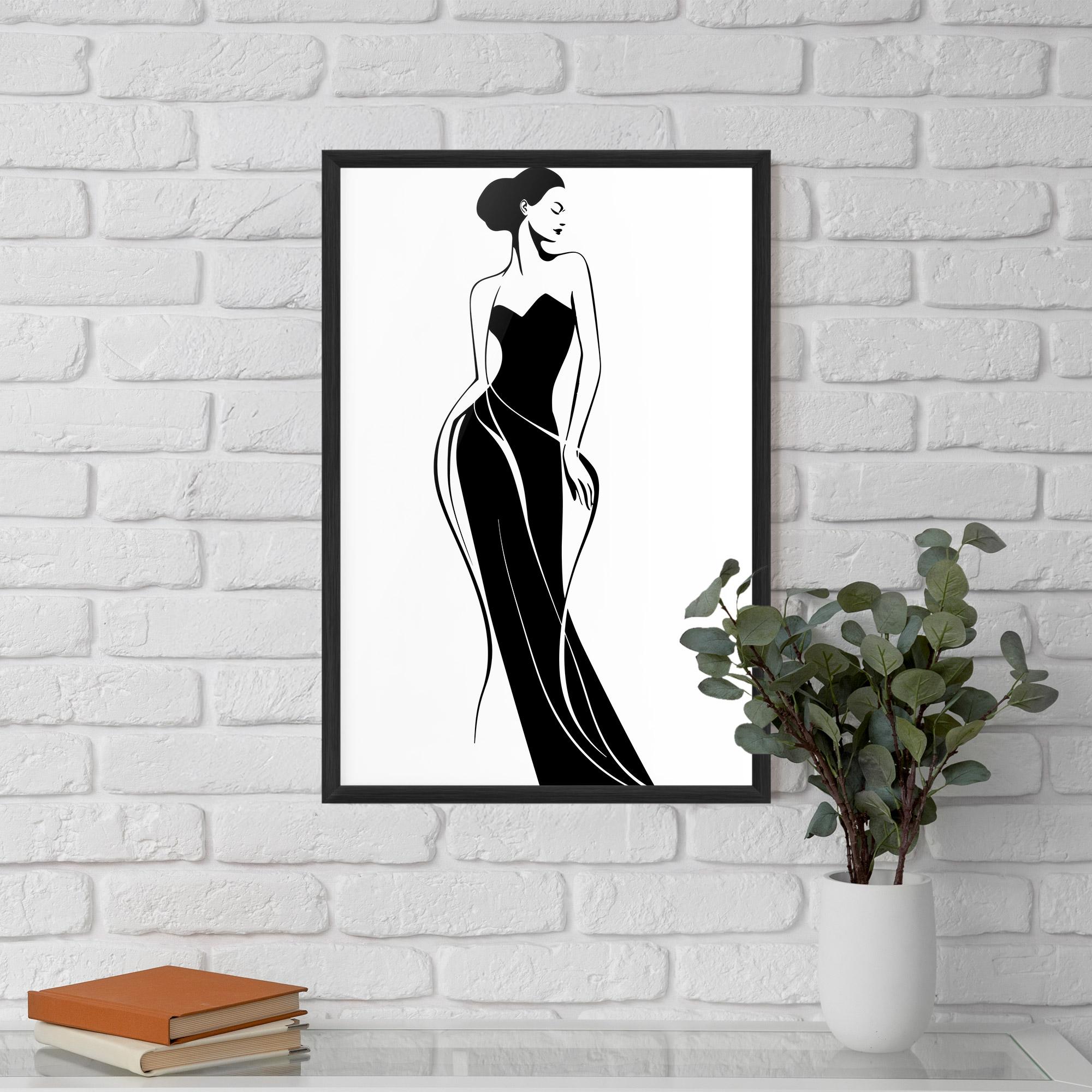 Poster Înrămat Woman Shape Line mockup 5