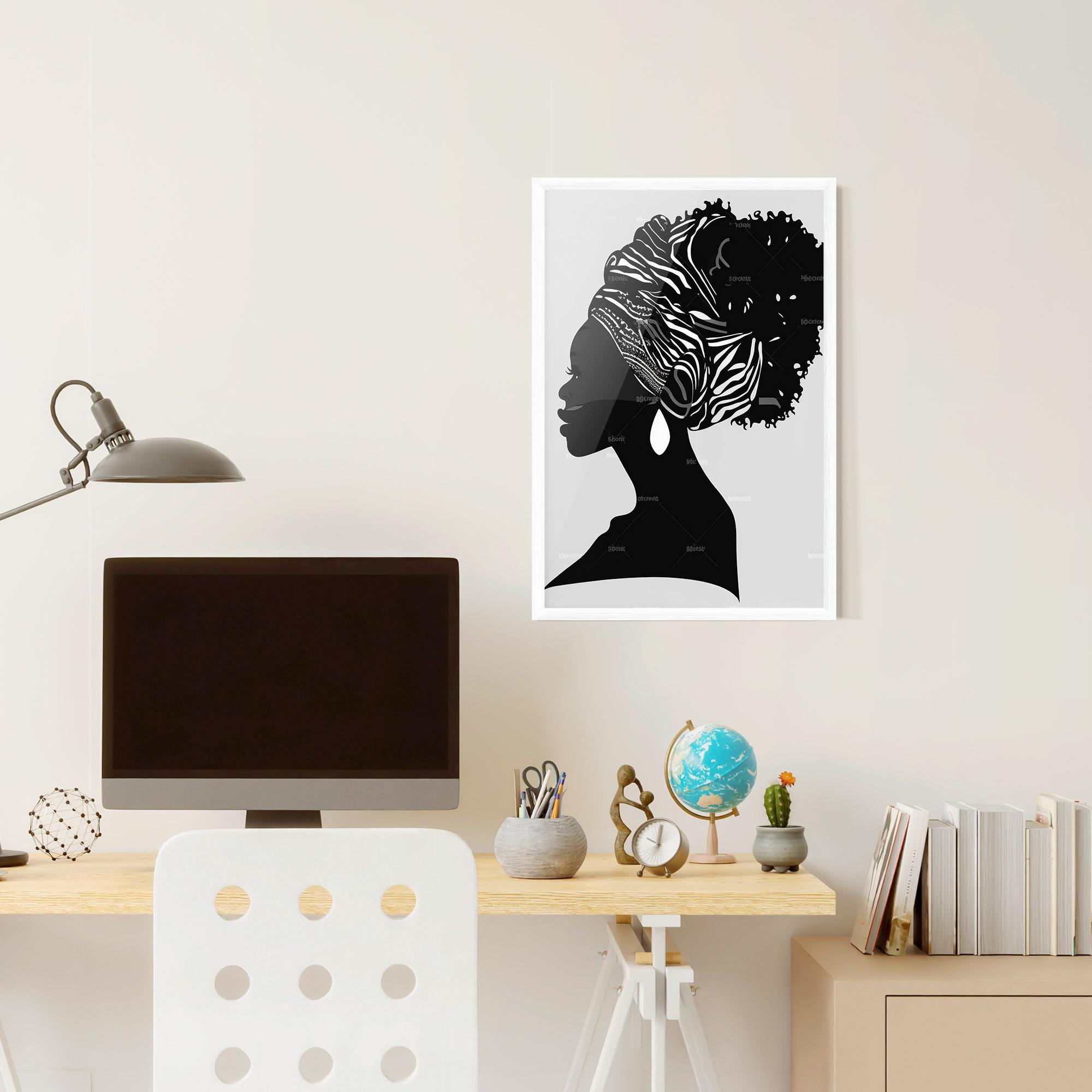 Poster Înrămat Black Woman Silhouette mockup 6