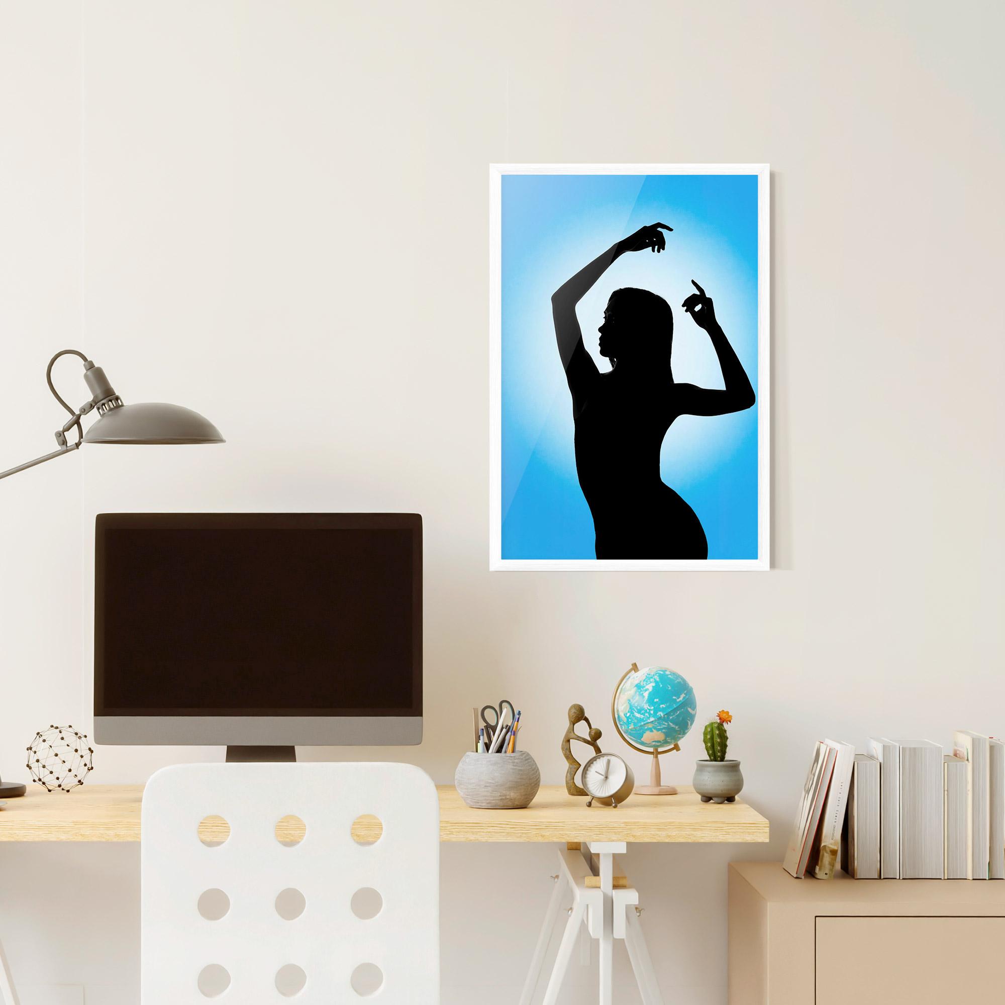 Poster Înrămat Blue Background mockup 6