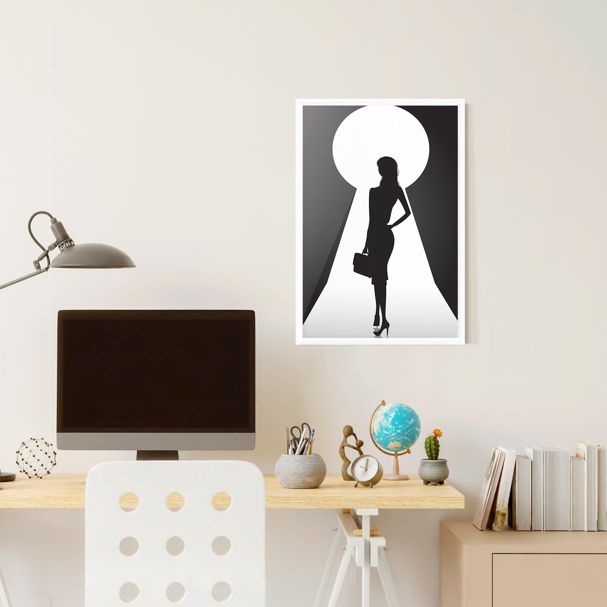 Poster Înrămat Girl Door mockup 6