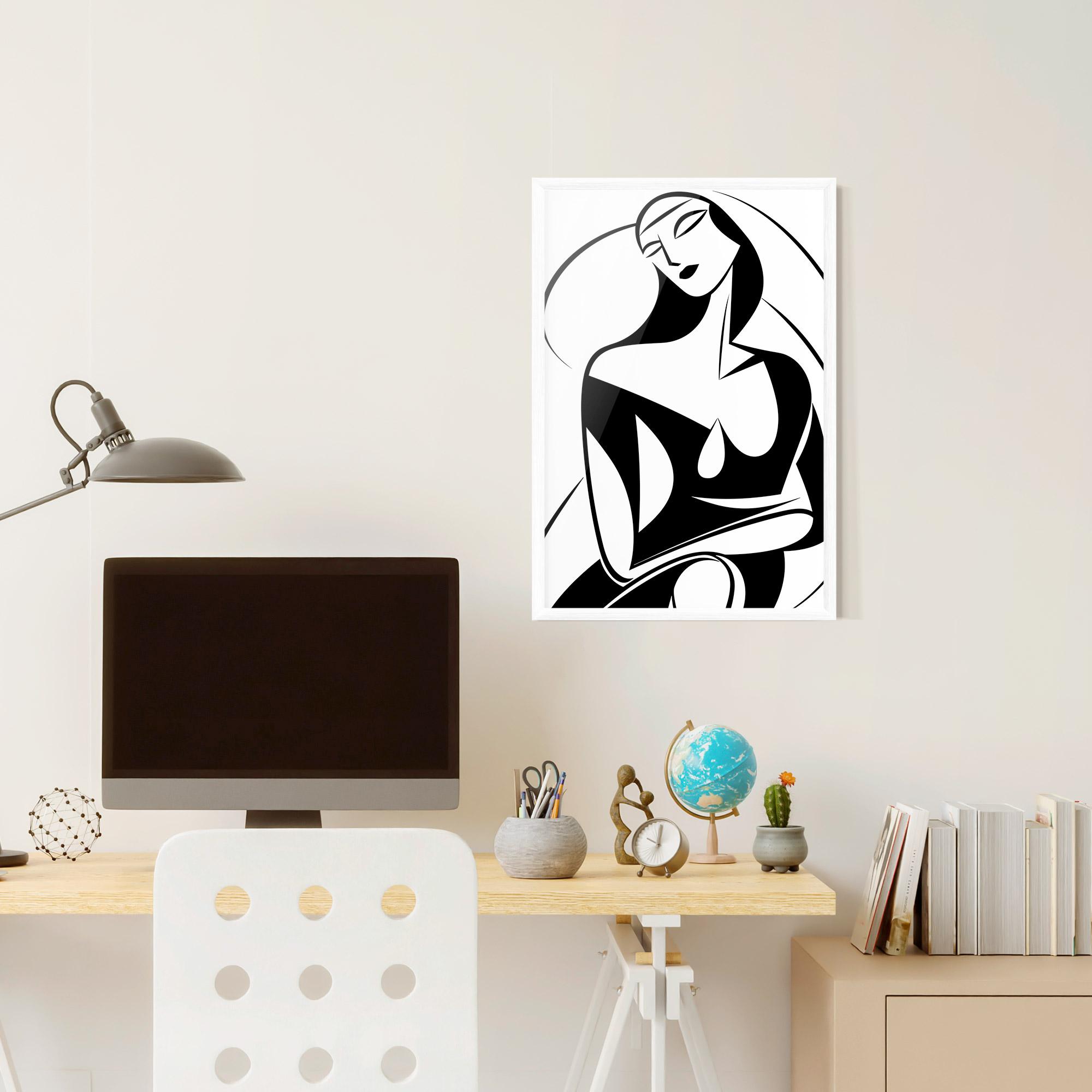 Poster Înrămat Pretty Woman Shilouette mockup 6