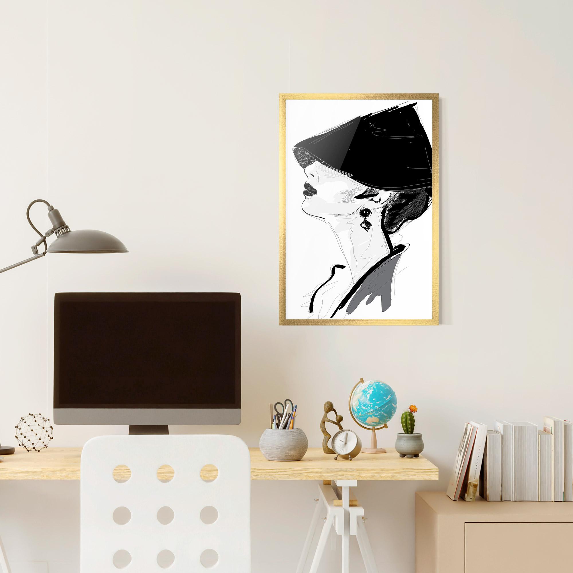 Poster Înrămat Asian Shilouette mockup 6