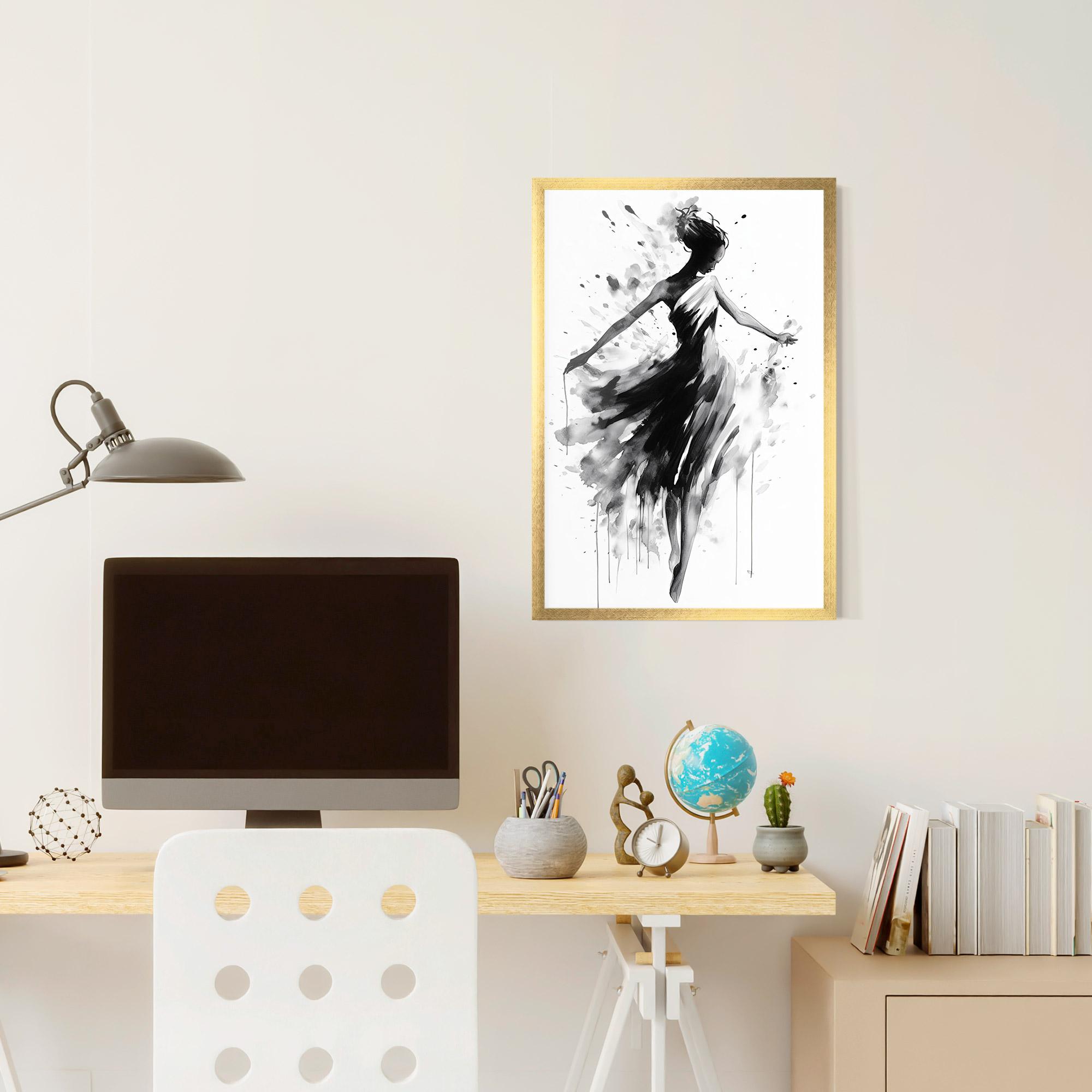Poster Înrămat Beautiful Dancing Woman mockup 6