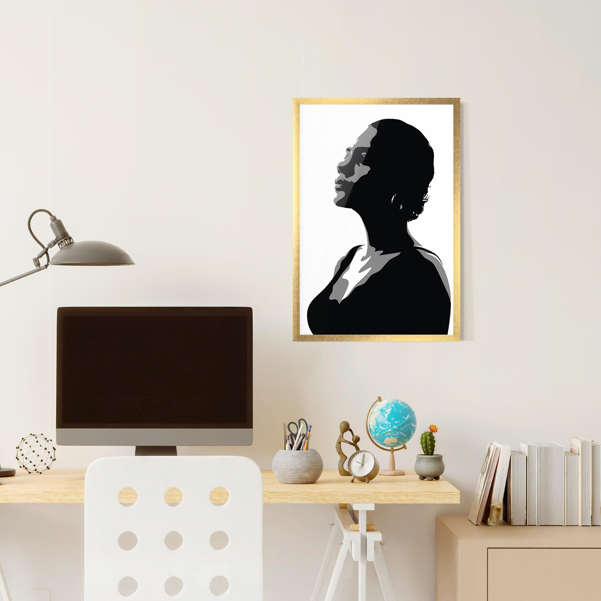 Poster Înrămat Black Woman Shilouette mockup 6