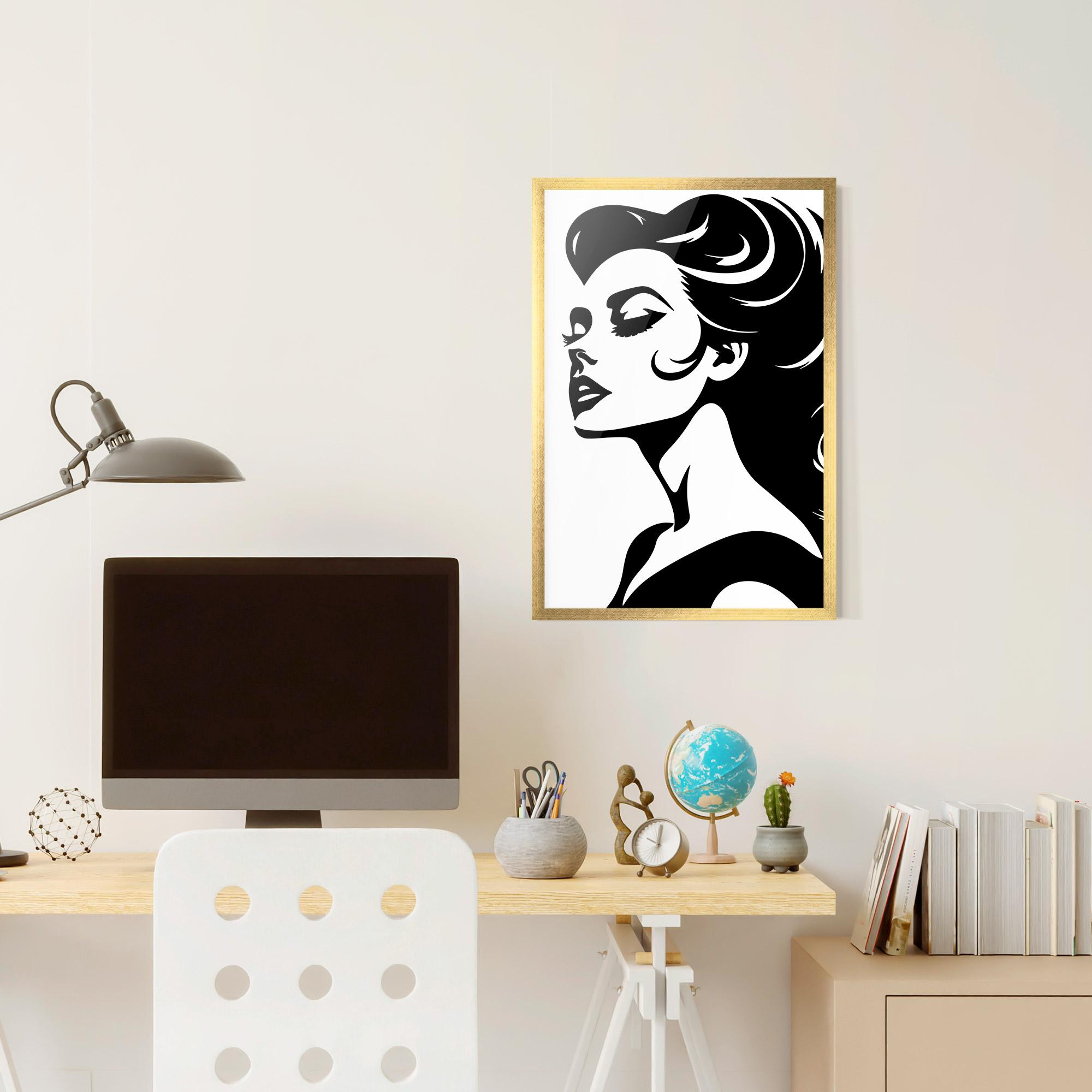 Poster Înrămat Eyeliner Shilouette mockup 6