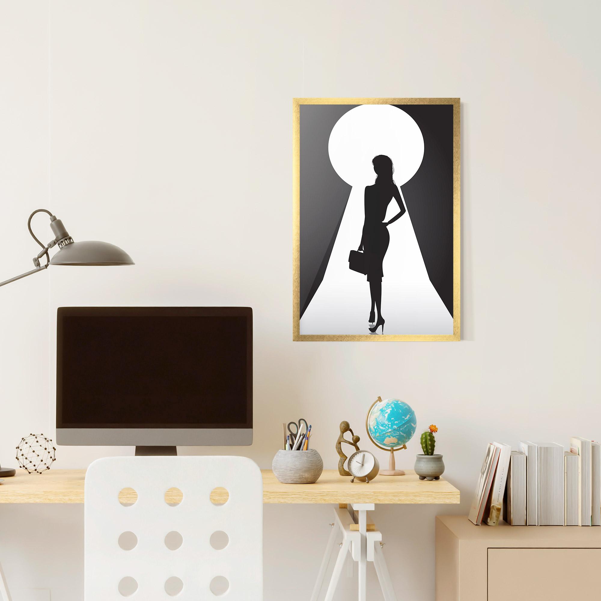 Poster Înrămat Girl Door mockup 6