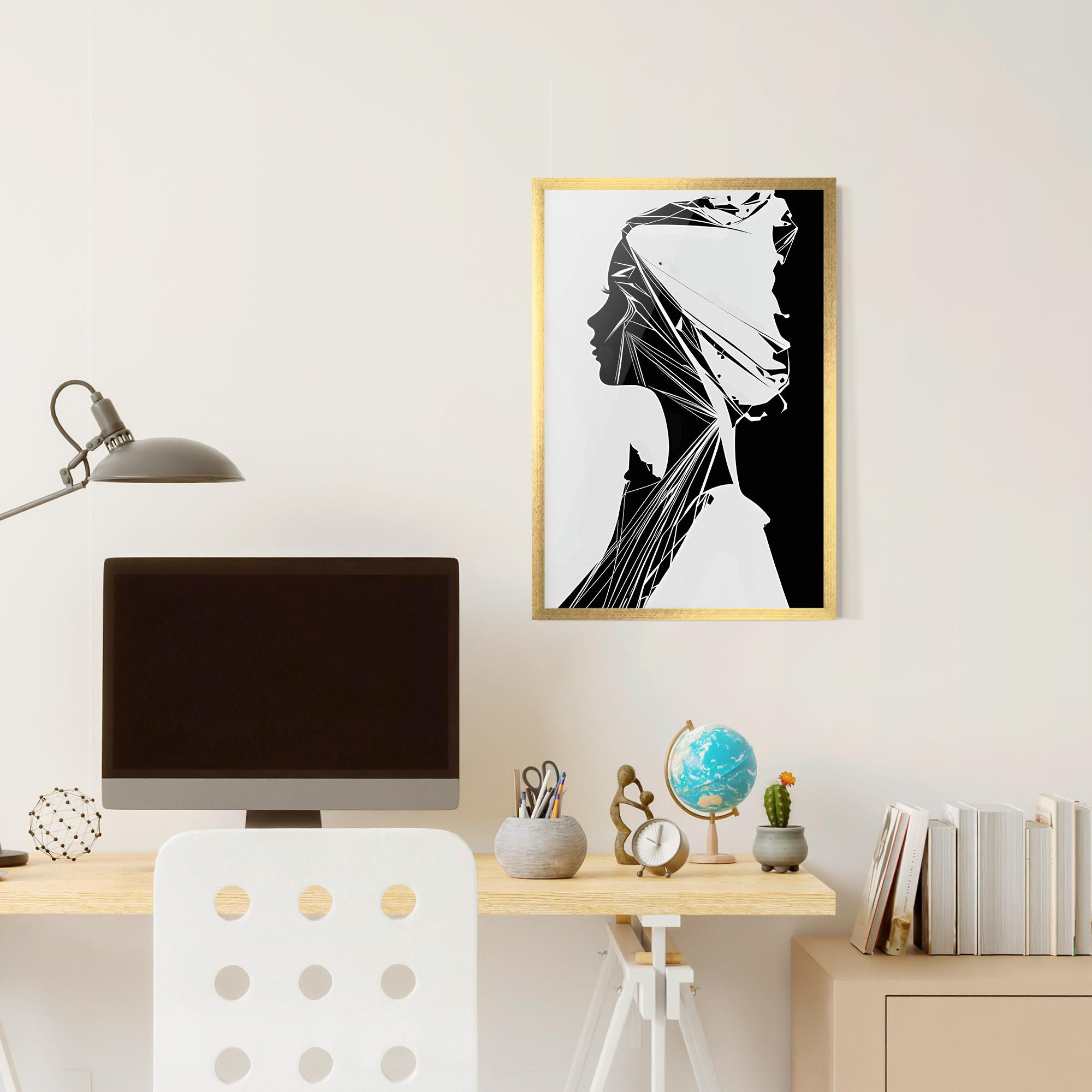 Poster Înrămat Girl Shilouette Art mockup 6