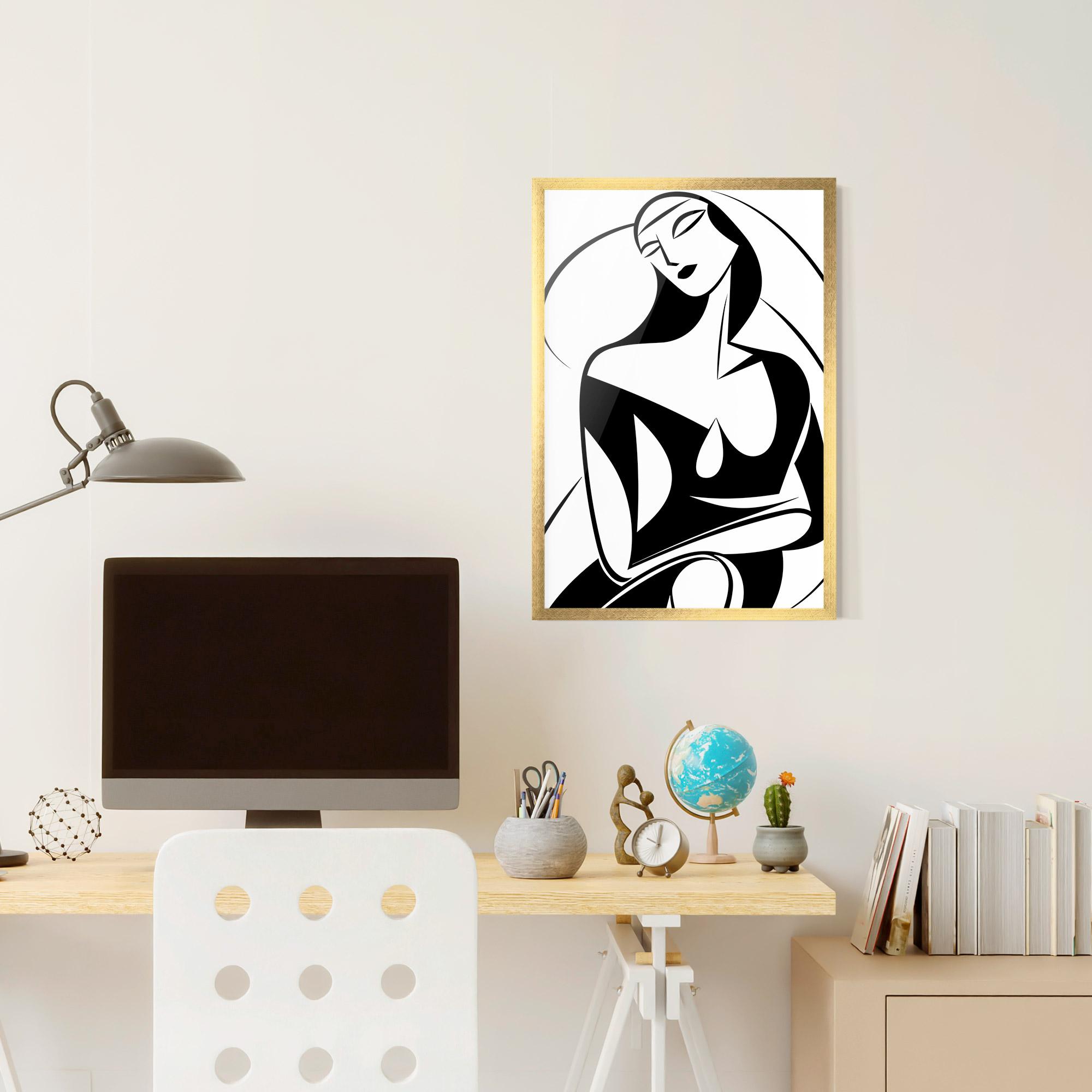 Poster Înrămat Pretty Woman Shilouette mockup 6