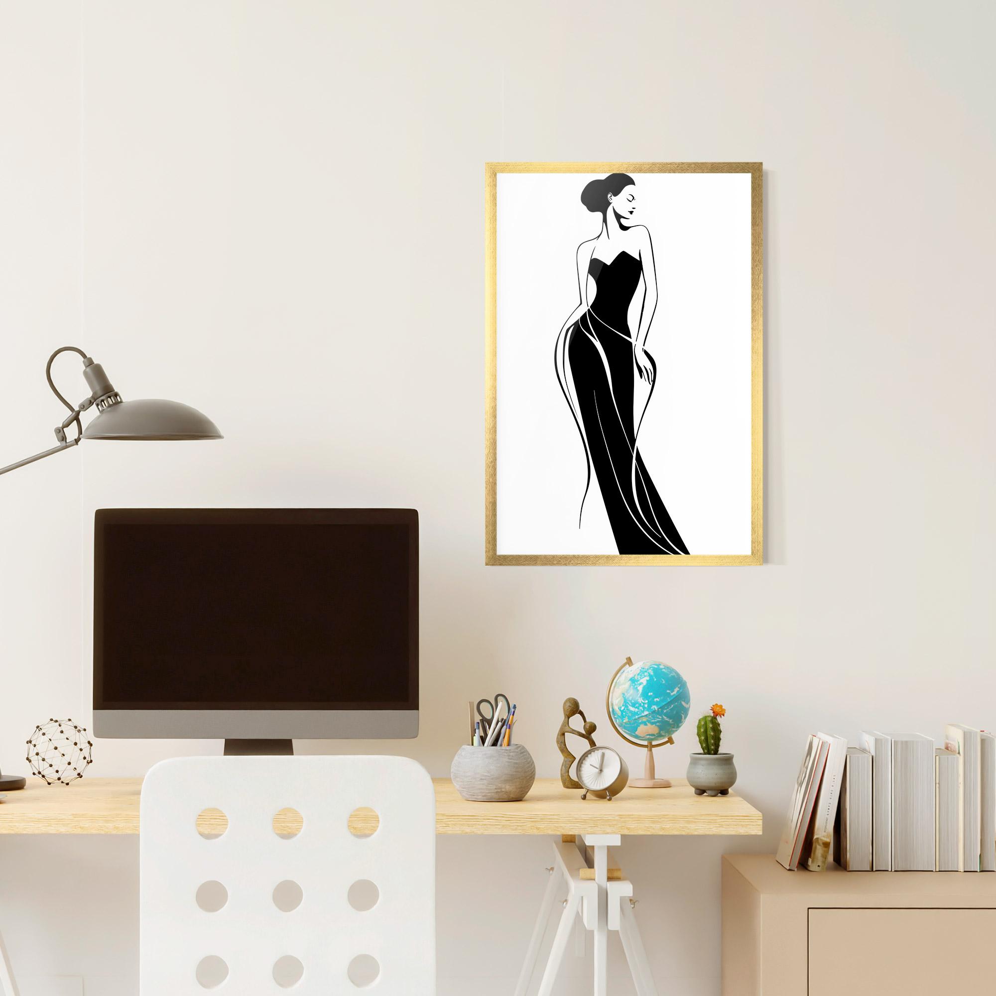 Poster Înrămat Woman Shape Line mockup 6