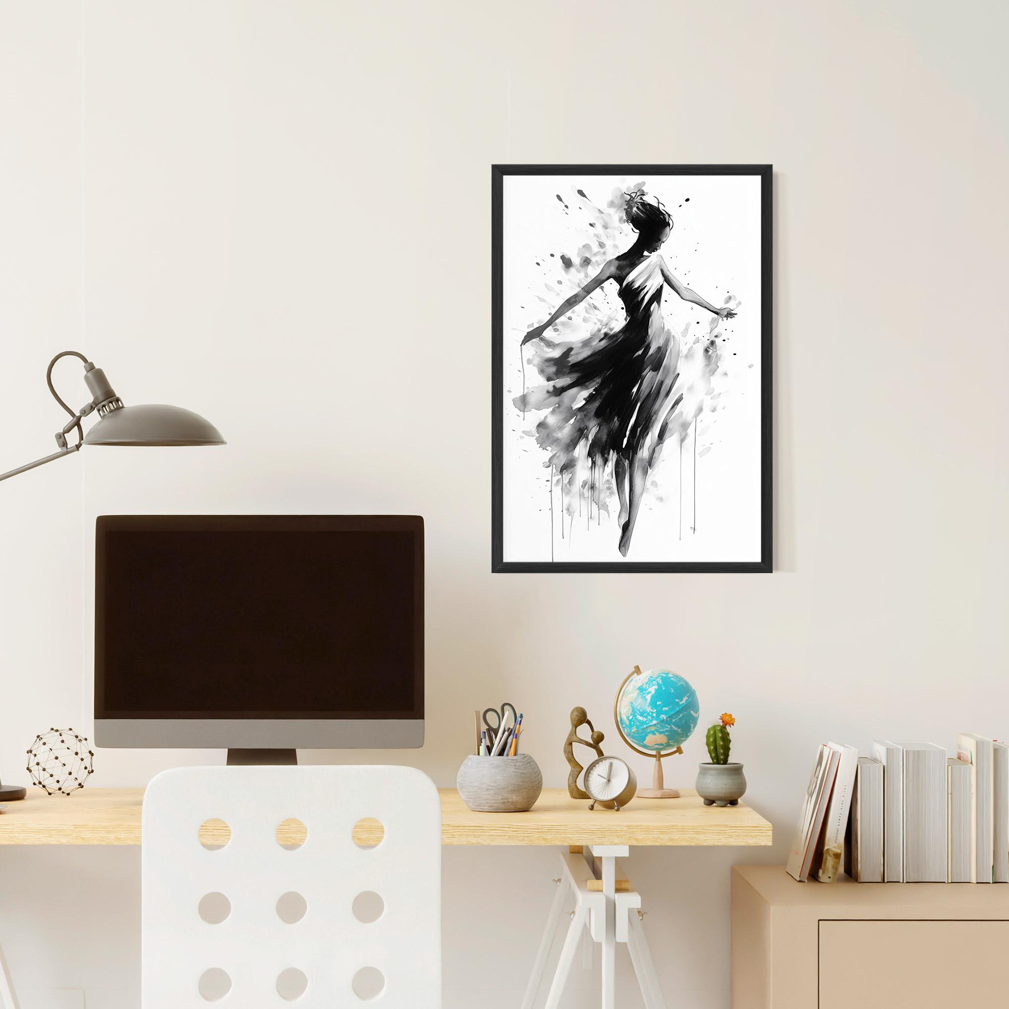 Poster Înrămat Beautiful Dancing Woman mockup 6