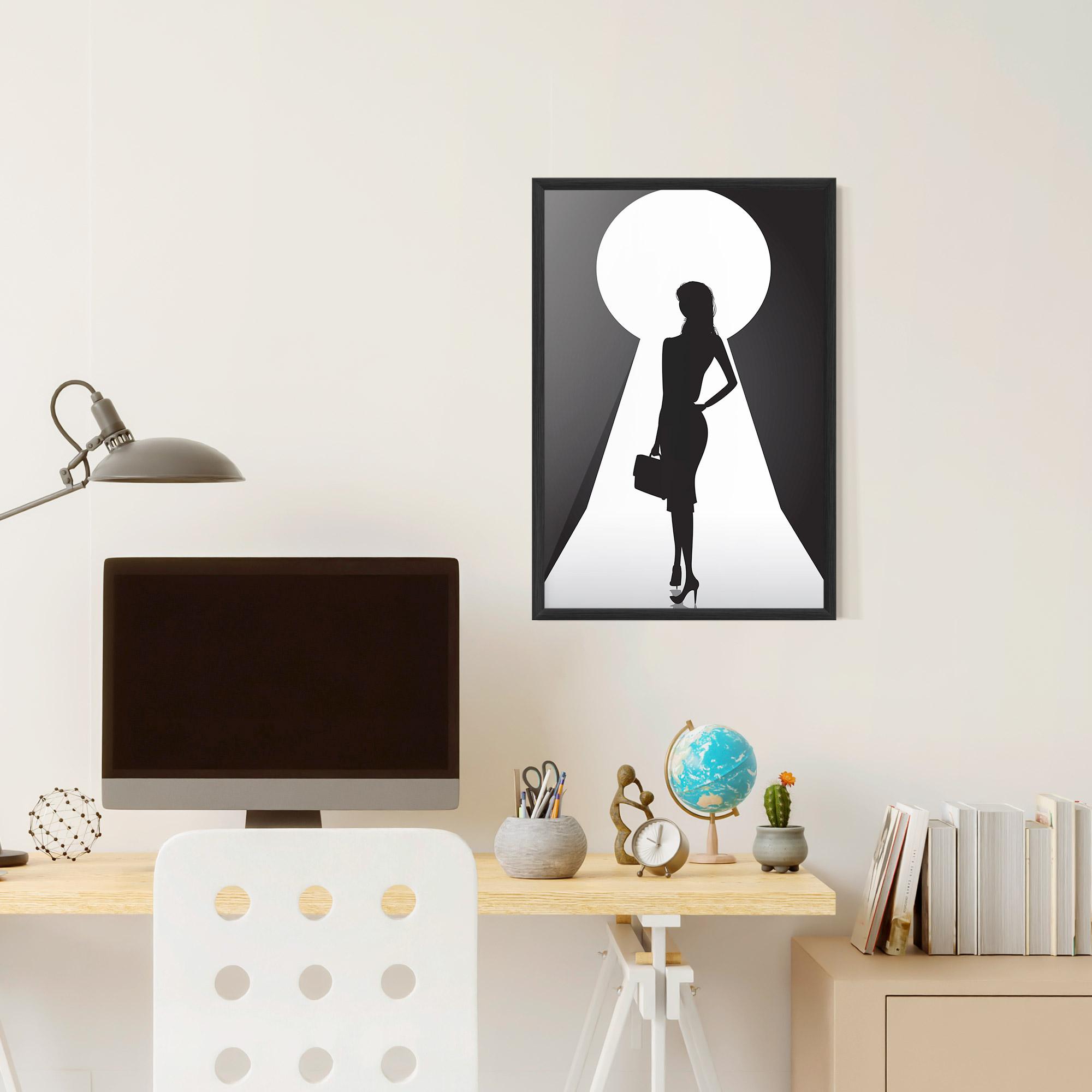 Poster Înrămat Girl Door mockup 6