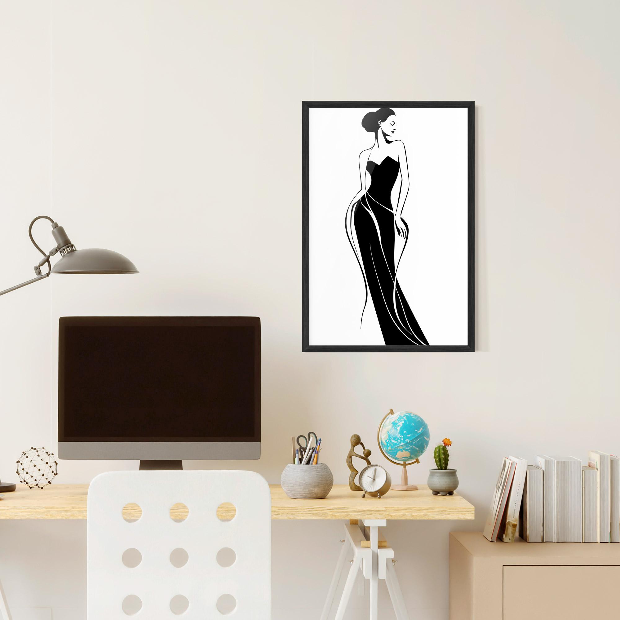 Poster Înrămat Woman Shape Line mockup 6
