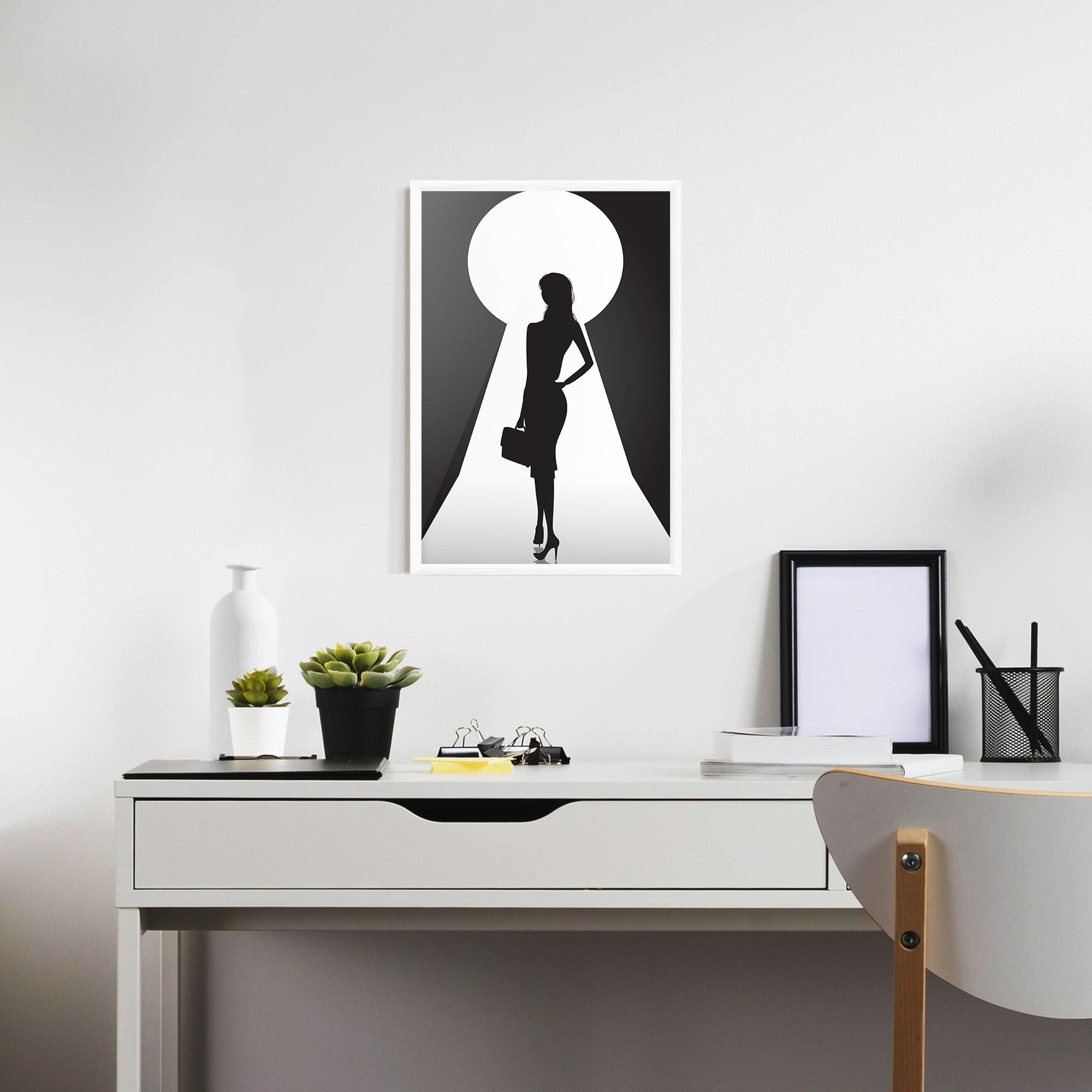Poster Înrămat Girl Door mockup 7