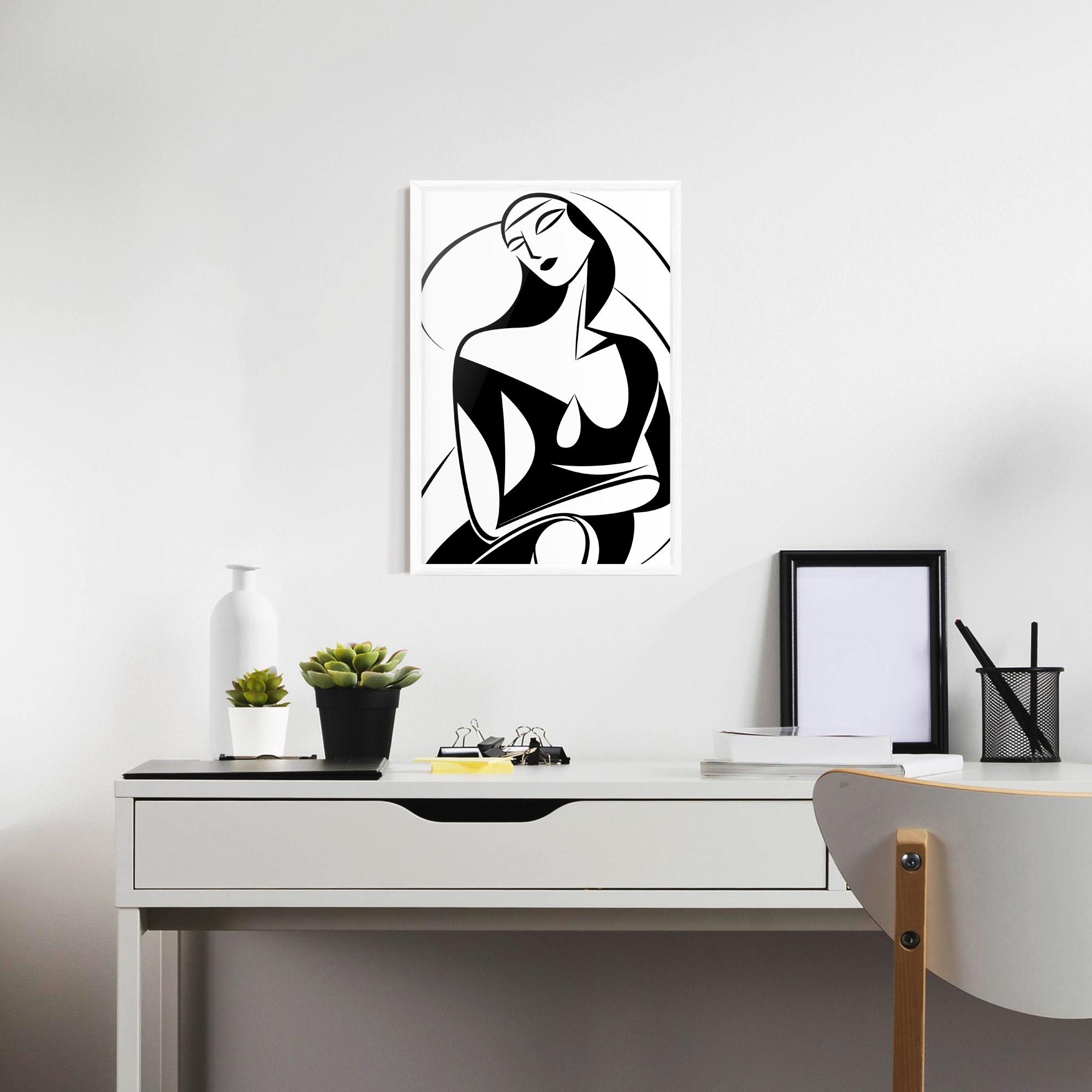 Poster Înrămat Pretty Woman Shilouette mockup 7