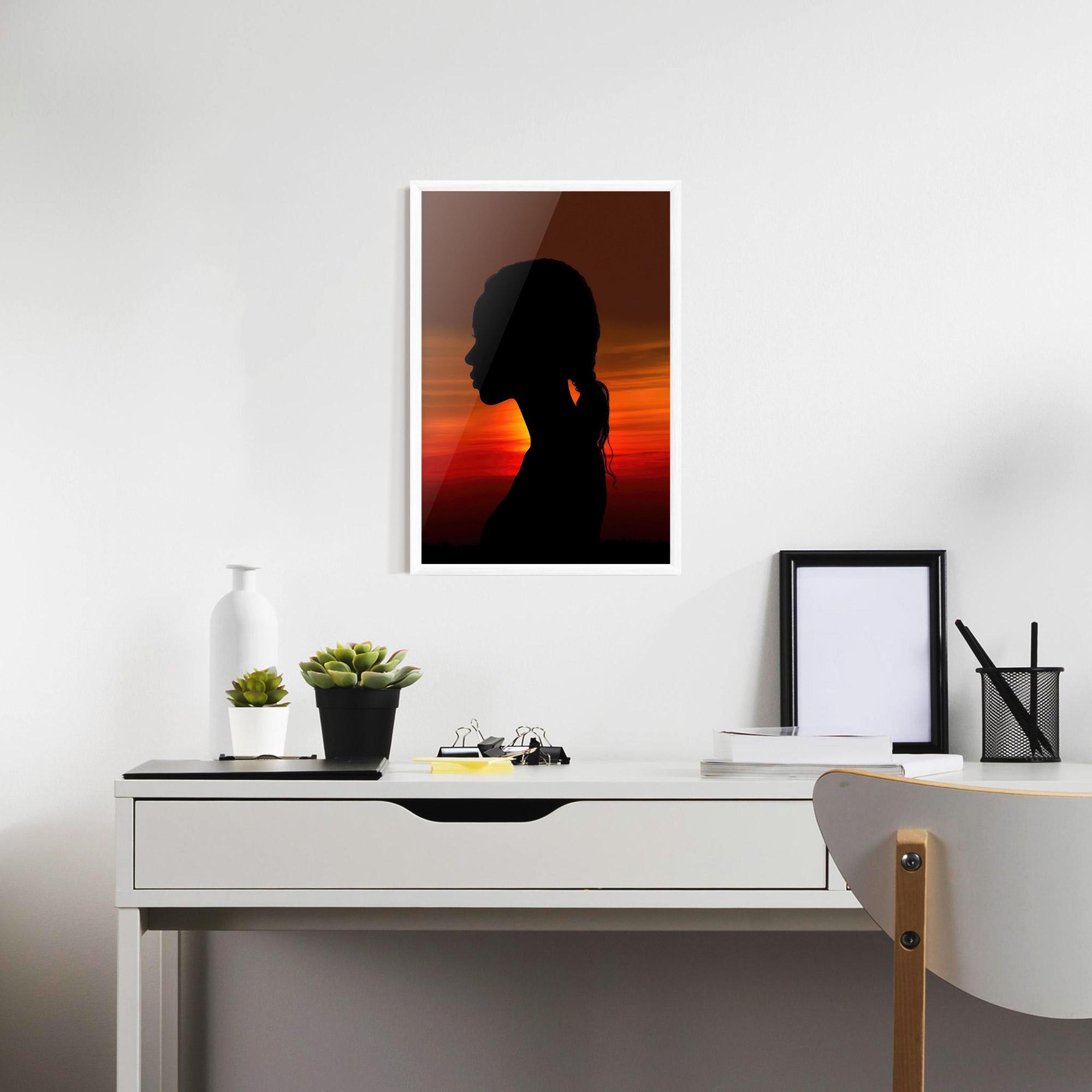 Poster Înrămat Profile Against Sunset mockup 7