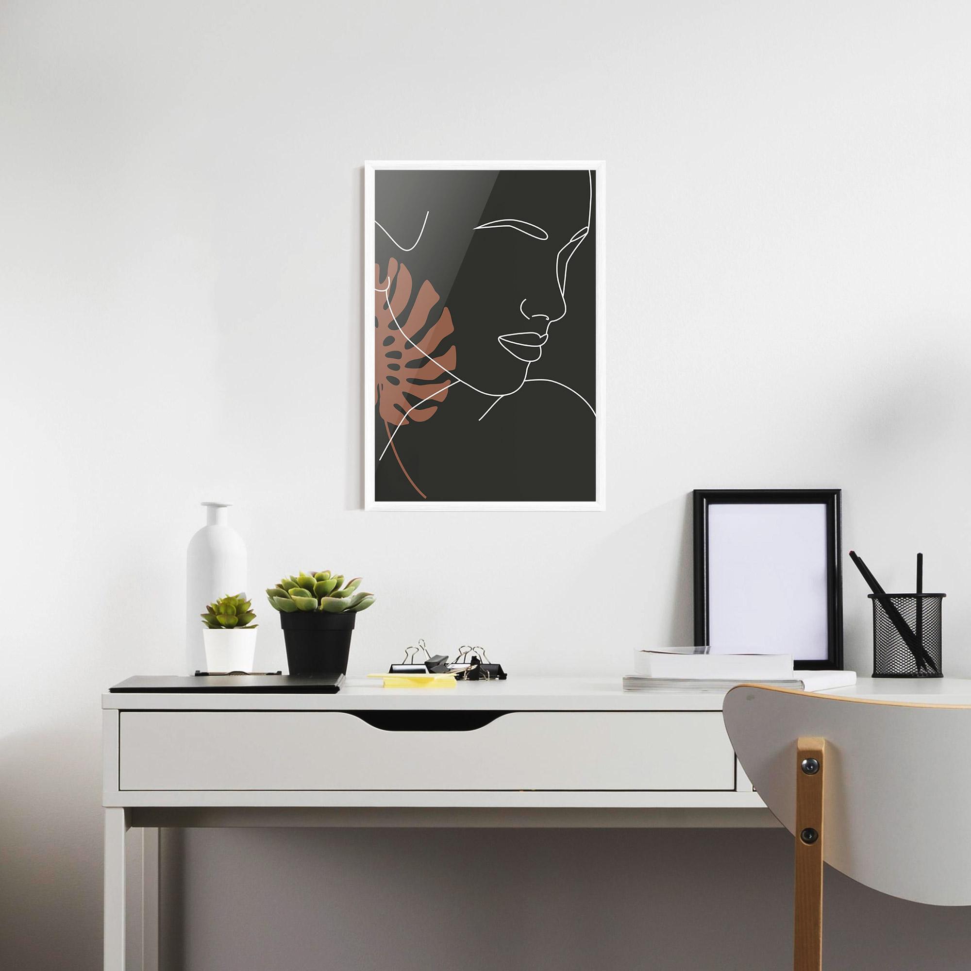 Poster Înrămat White Line Woman mockup 7