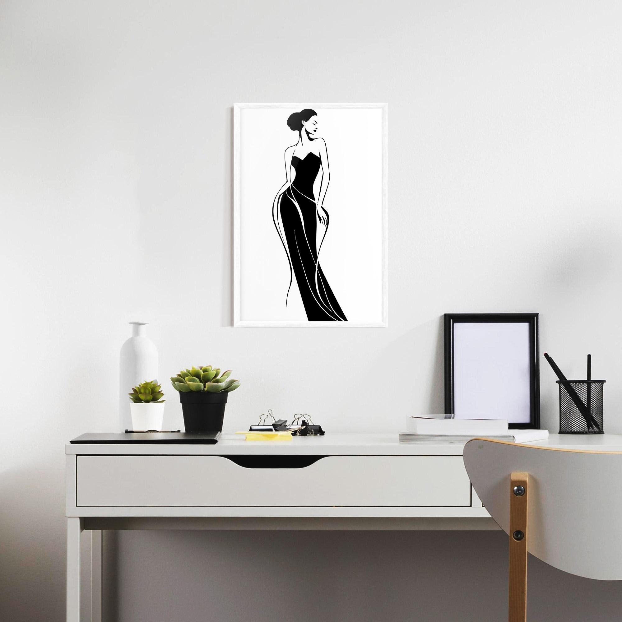 Poster Înrămat Woman Shape Line mockup 7
