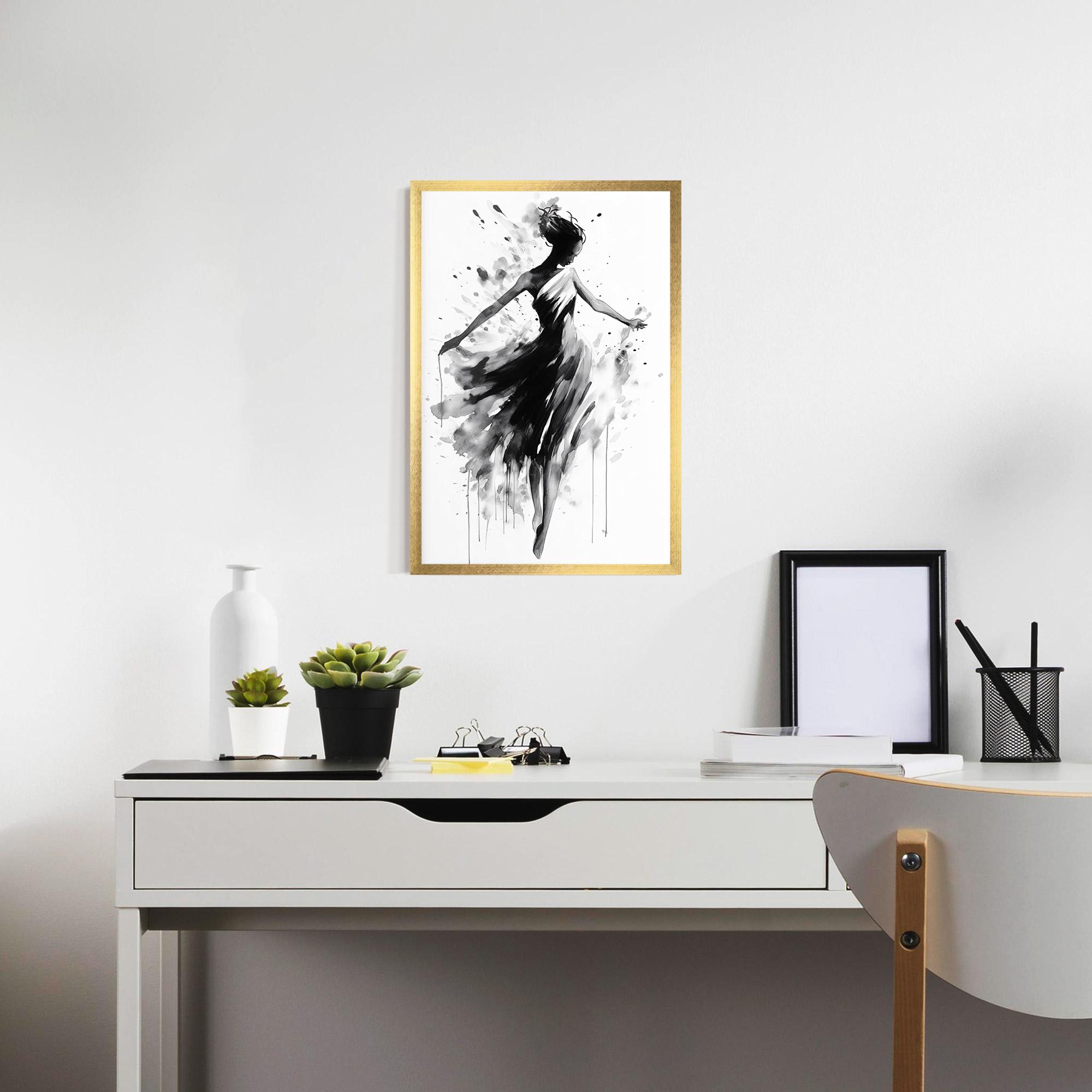 Poster Înrămat Beautiful Dancing Woman mockup 7